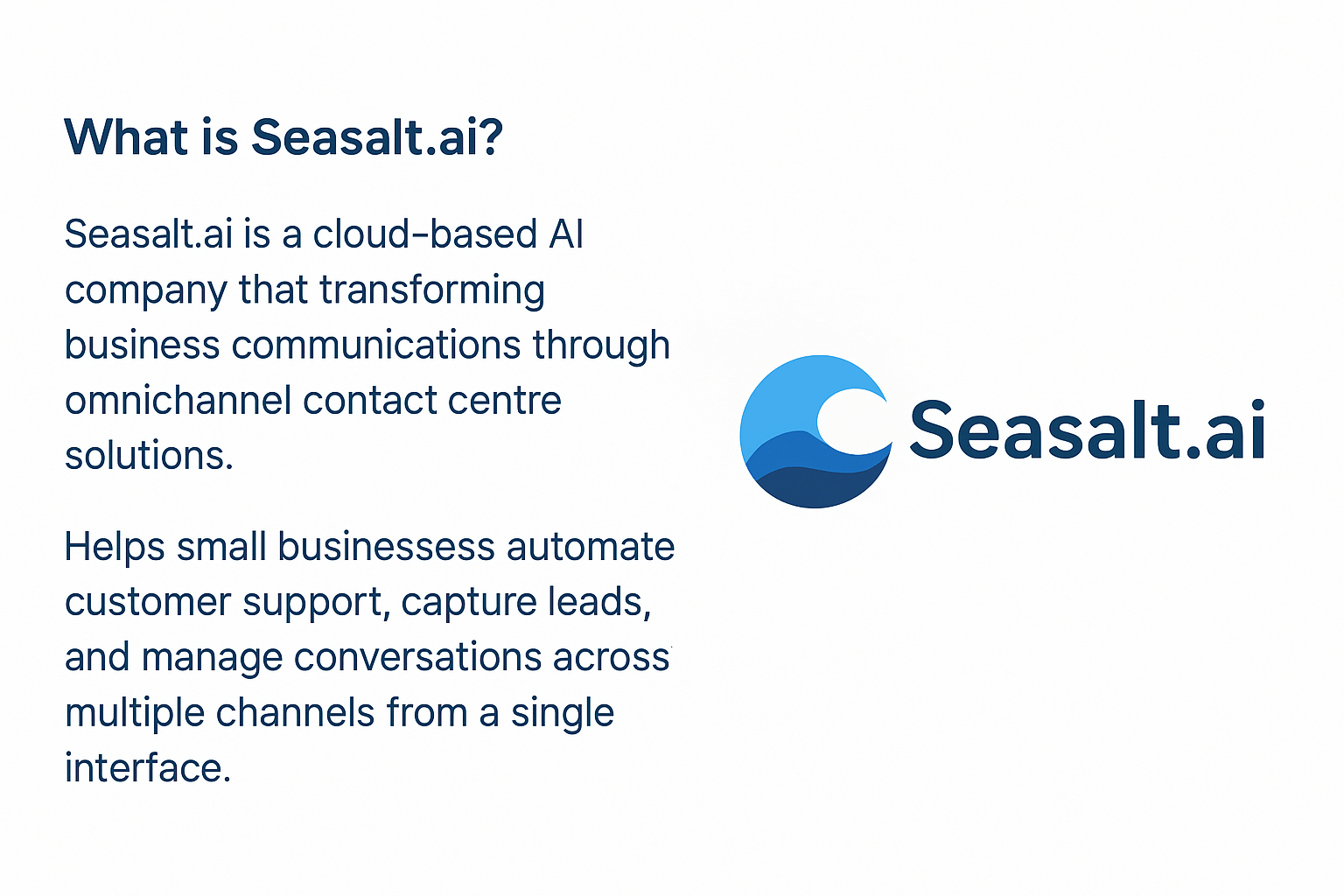 Seasalt.ai: The All-in-One Omnichannel Contact Center Revolutionizing Customer Communication for SMBs Image
