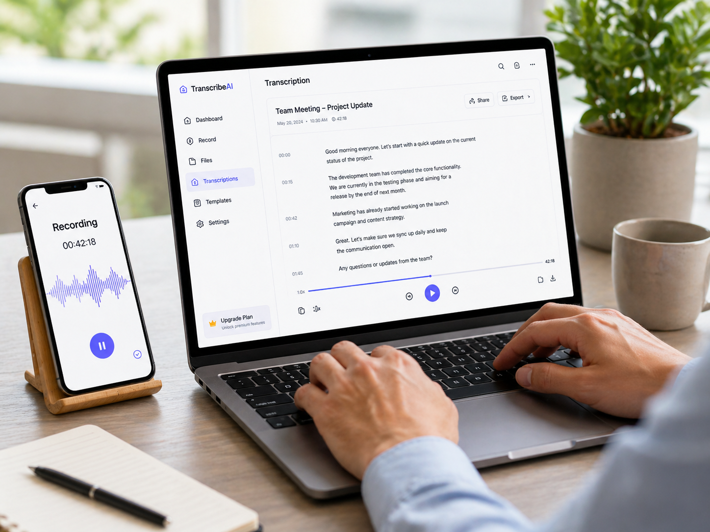 AudioTranscriber.io: AI-Powered Audio to Text Transcription Image