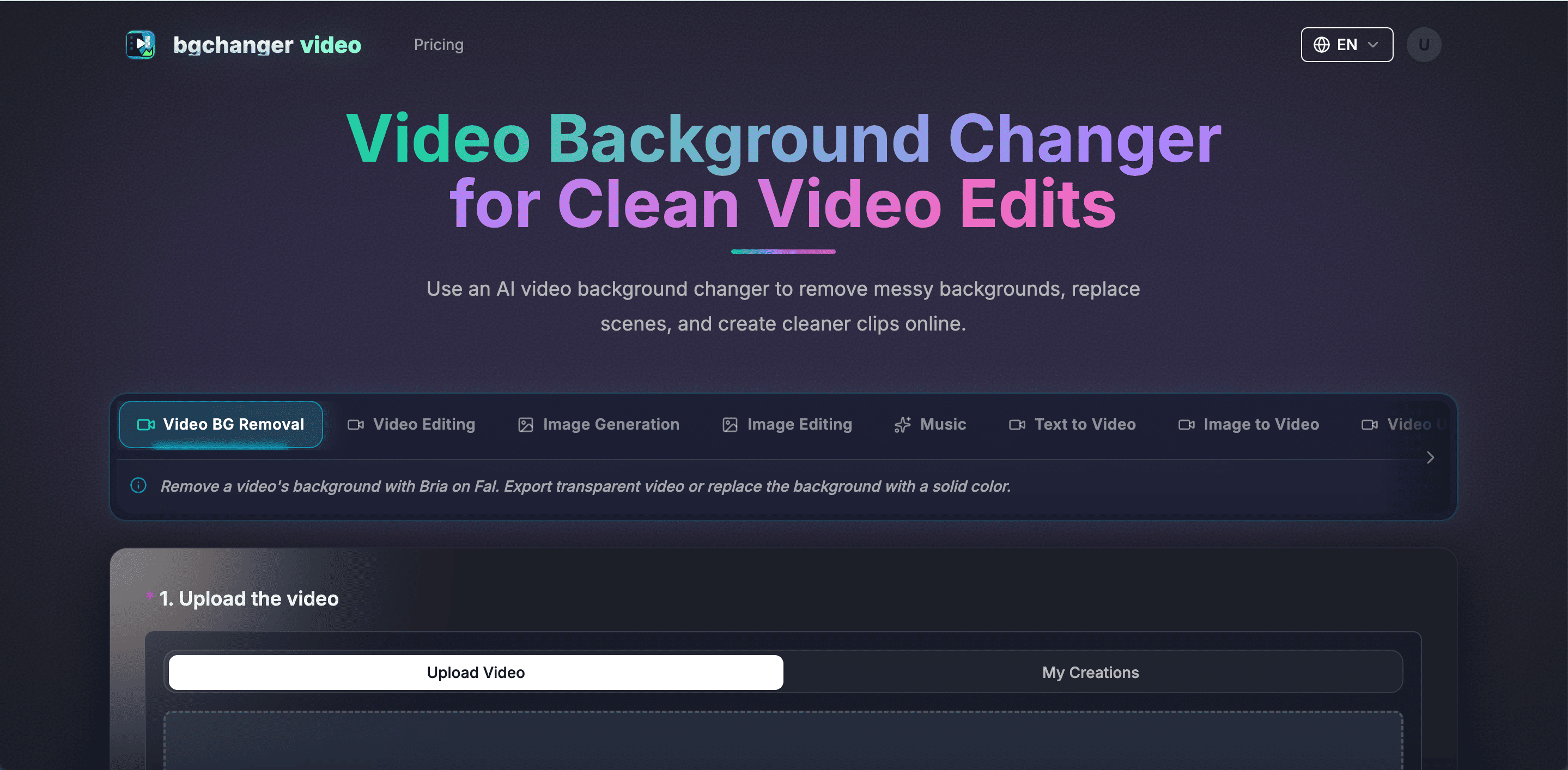 Video Background Changer startup – 