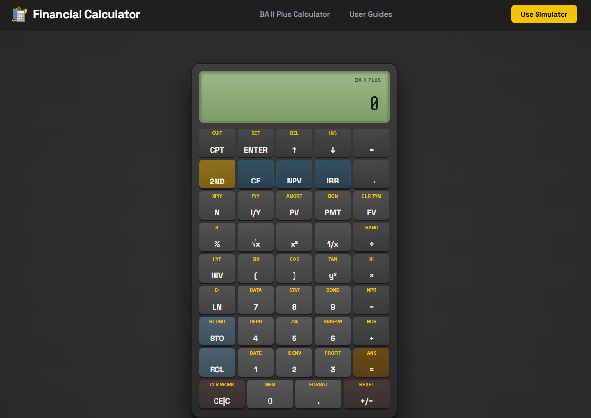 BA II Plus Financial Calculator startup – 
