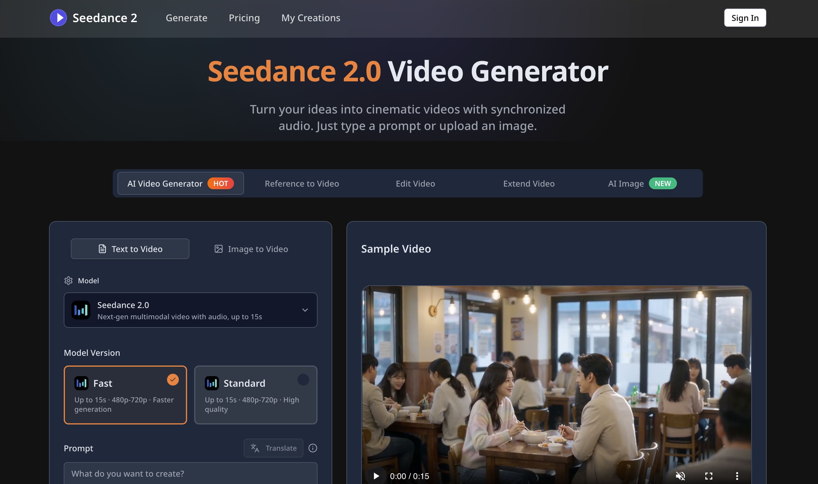 Seedance 2.0 Video Generator startup – 