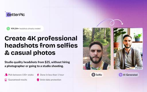 4K AI Headshots Generator - BetterPic startup – AI Headshot Generator
