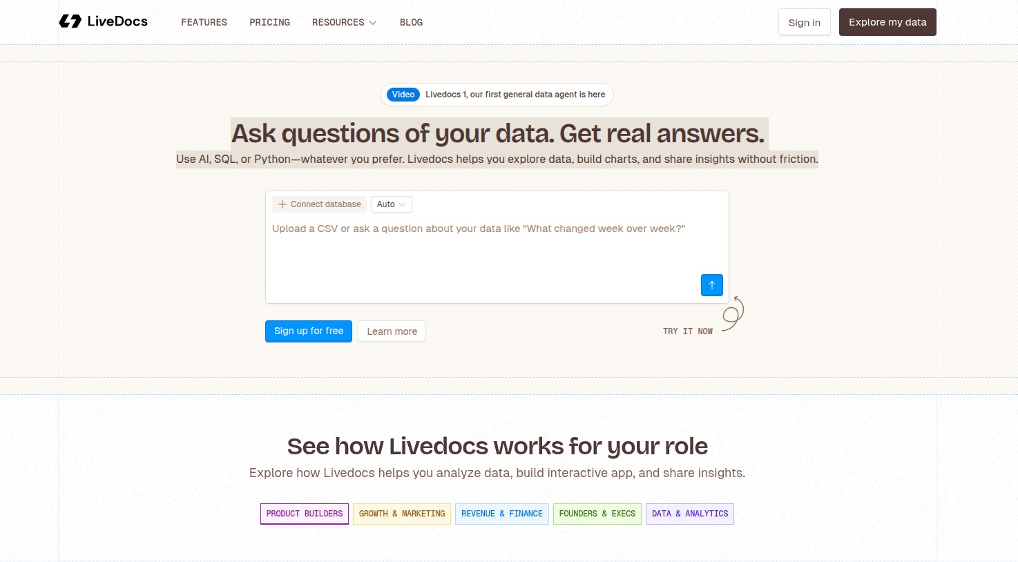 LiveDocs startup – 