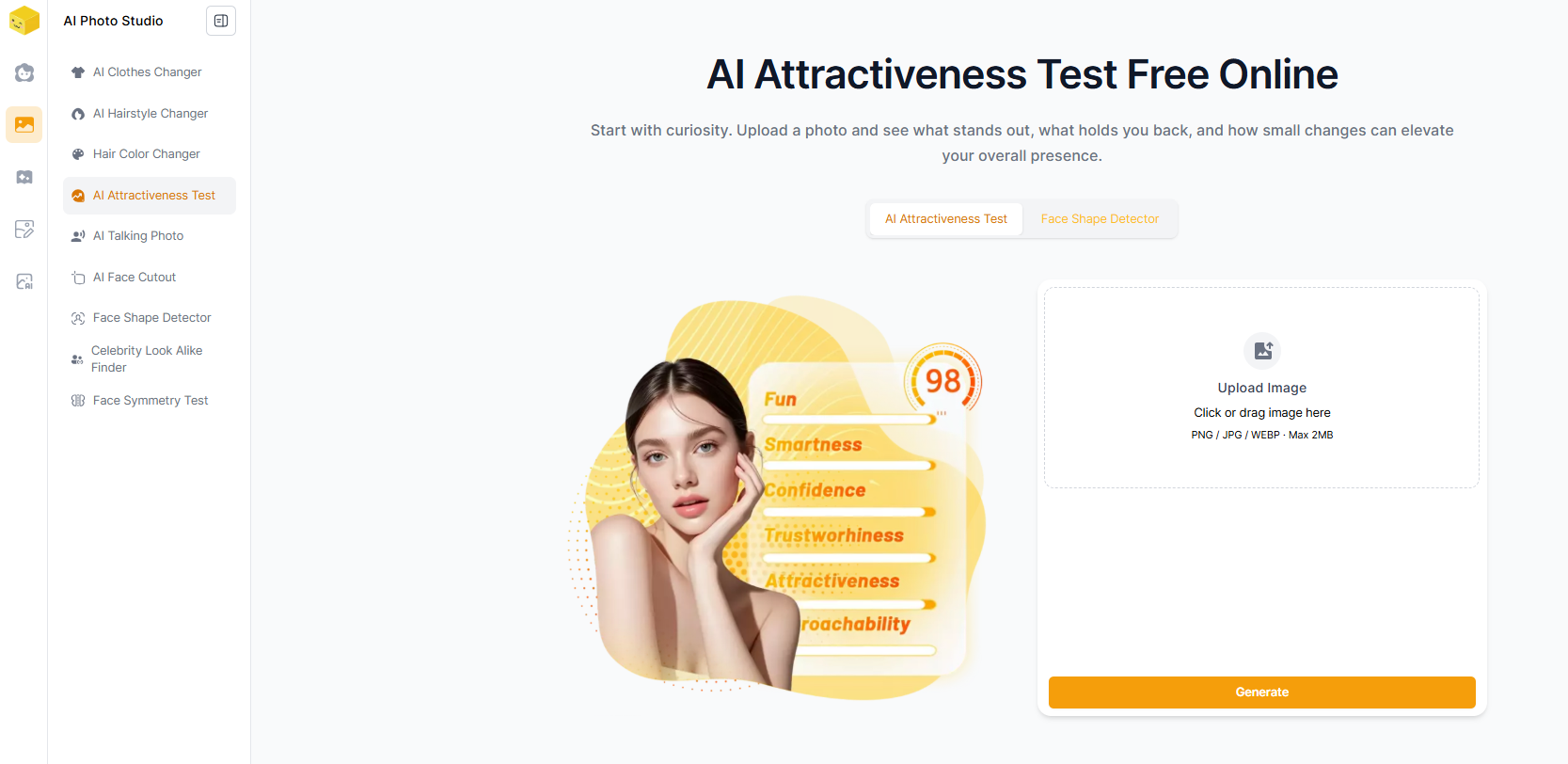 Live3D AI Attractiveness Test startup – 