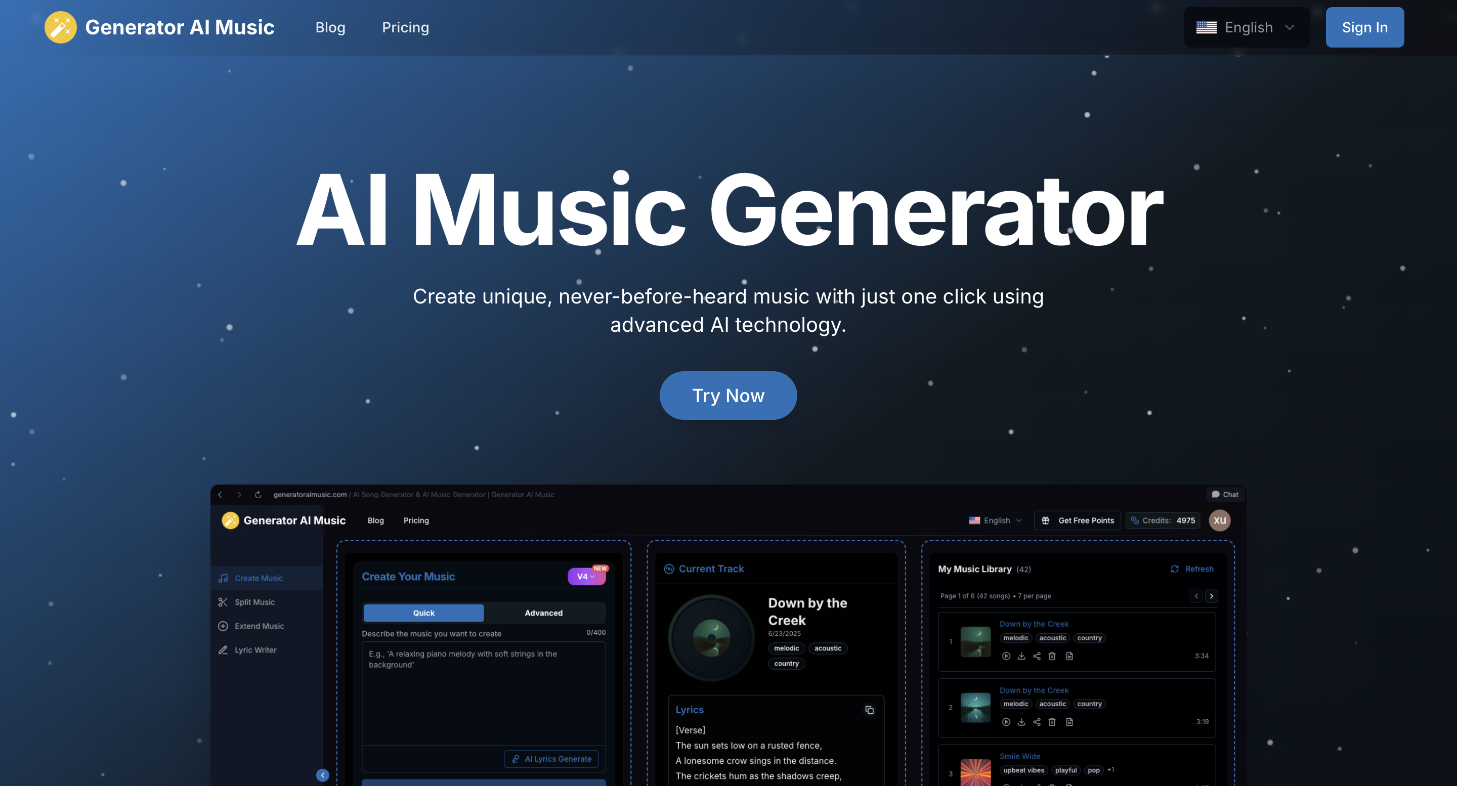 Generator AI Music Pro startup – 