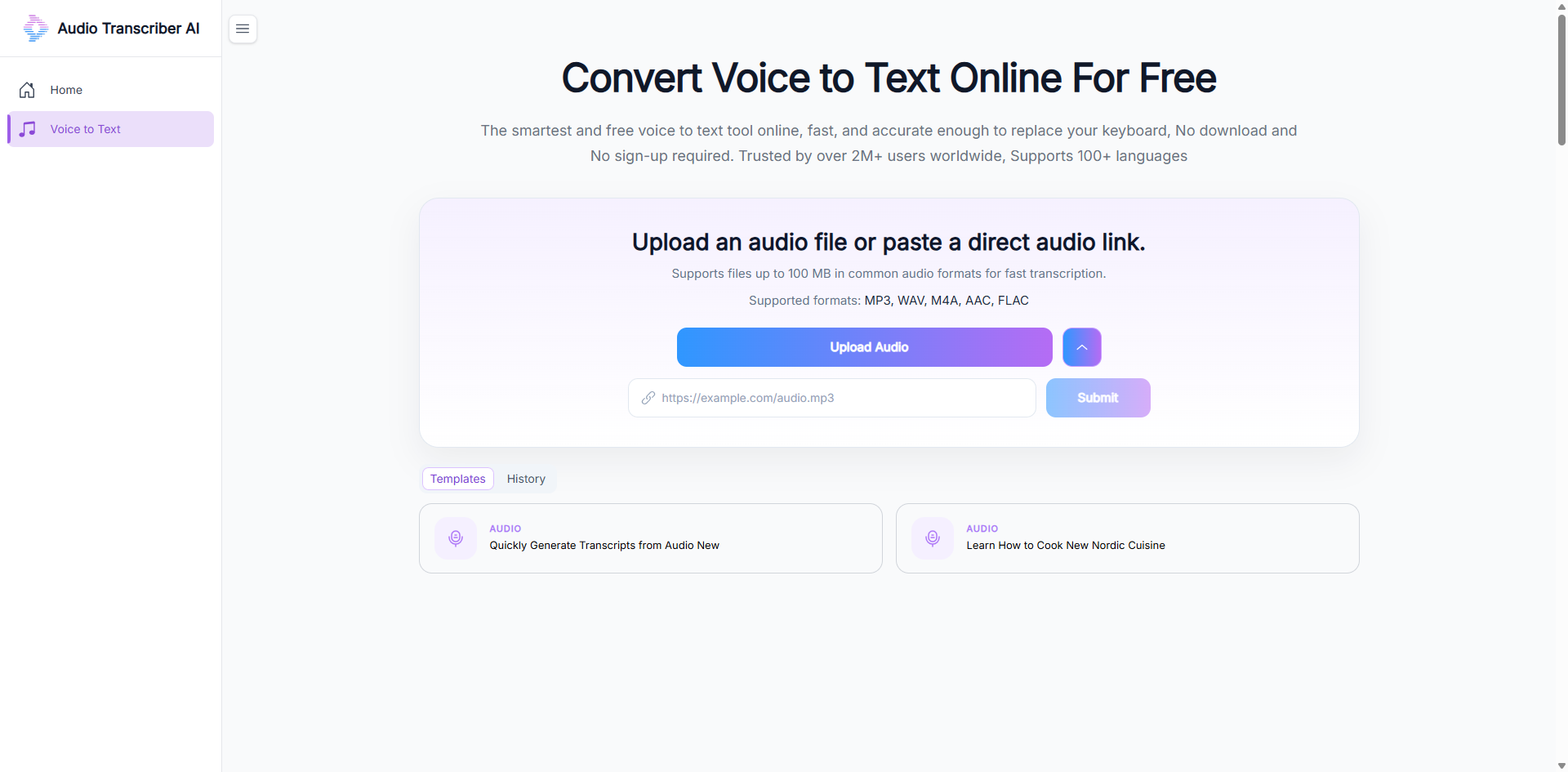 Audio Transcriber AI startup – 