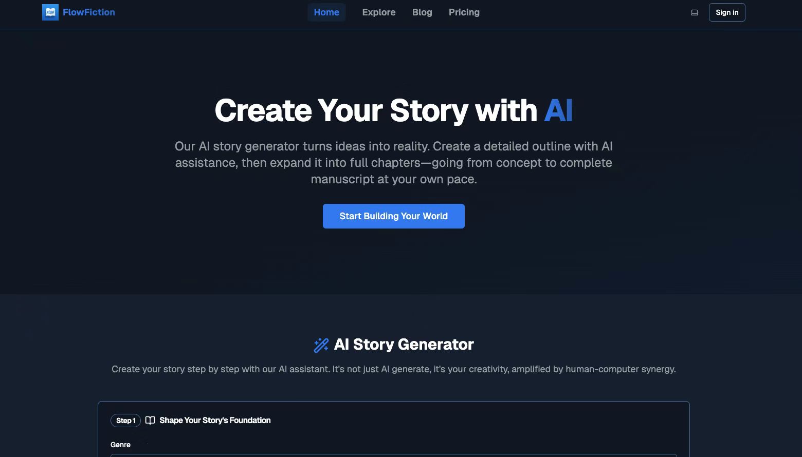 Flow Fiction:AI Story Generator startup – 