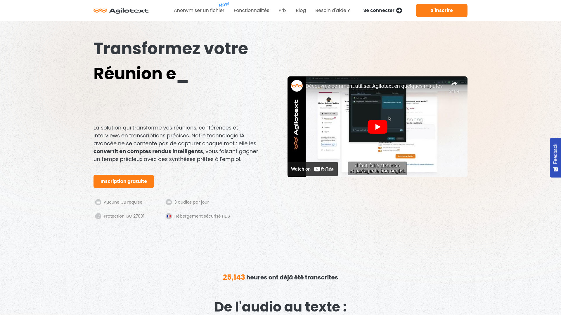 Agilotext startup – AI Transcription
