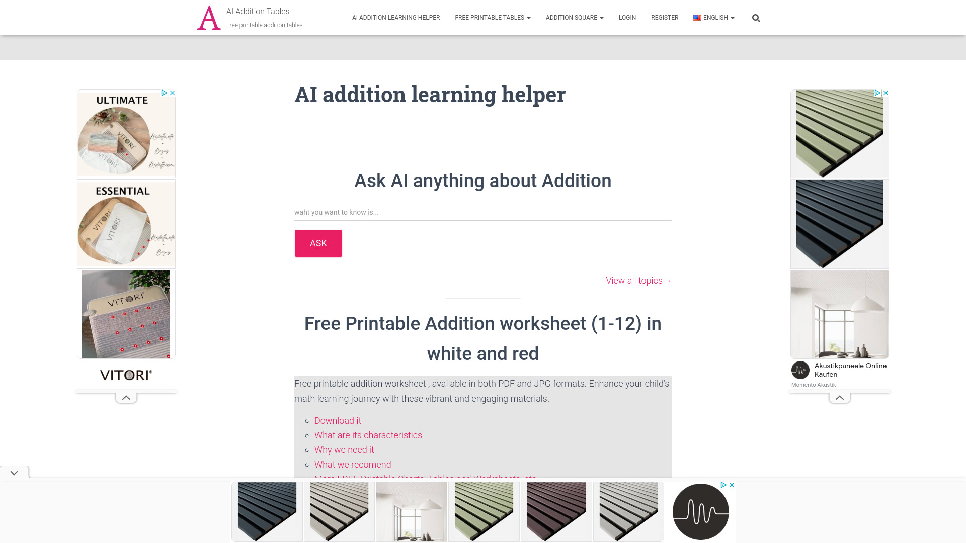 AI addition learning helper startup – AI Math