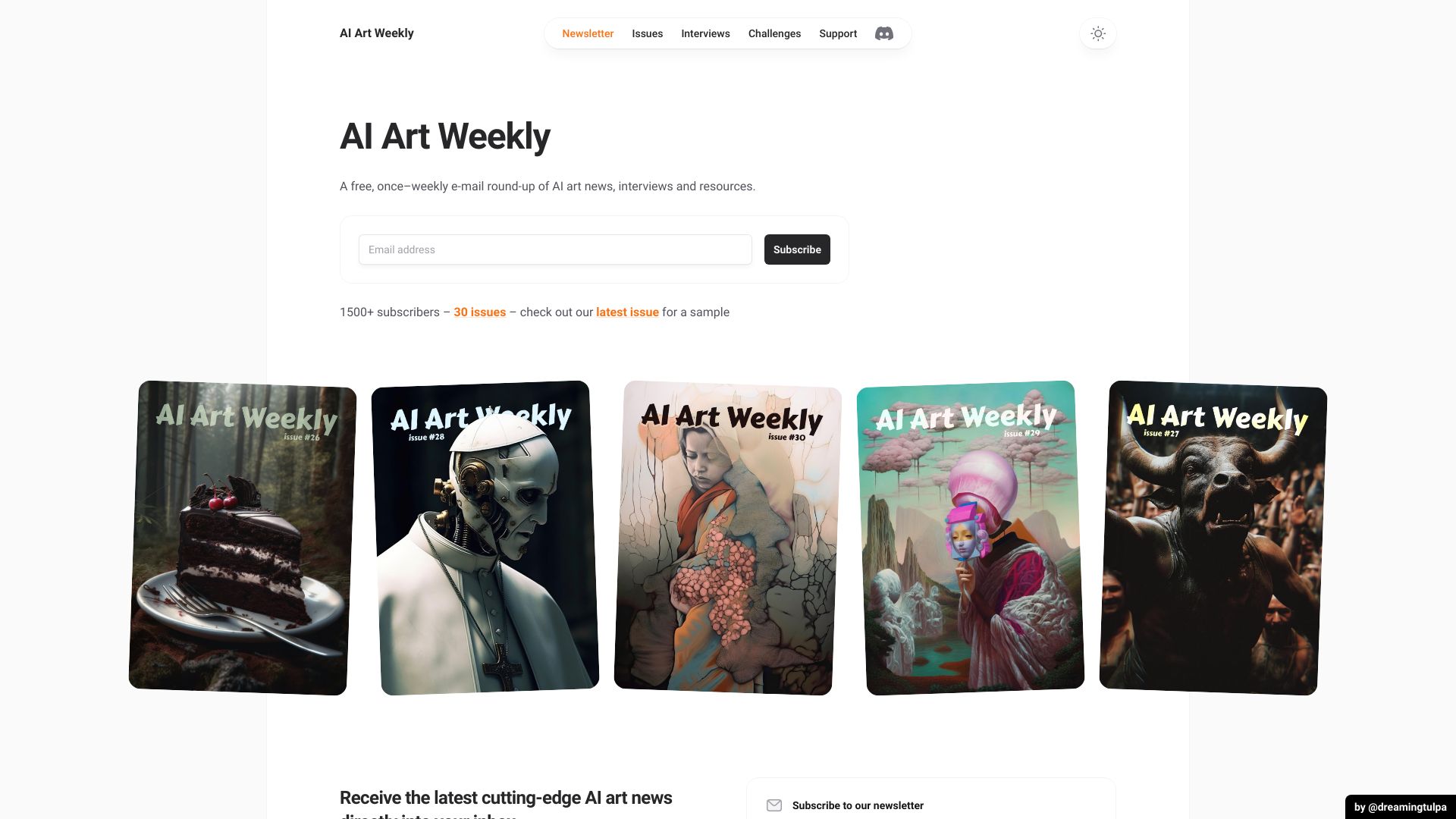 AI Art Weekly startup – Newsletter
