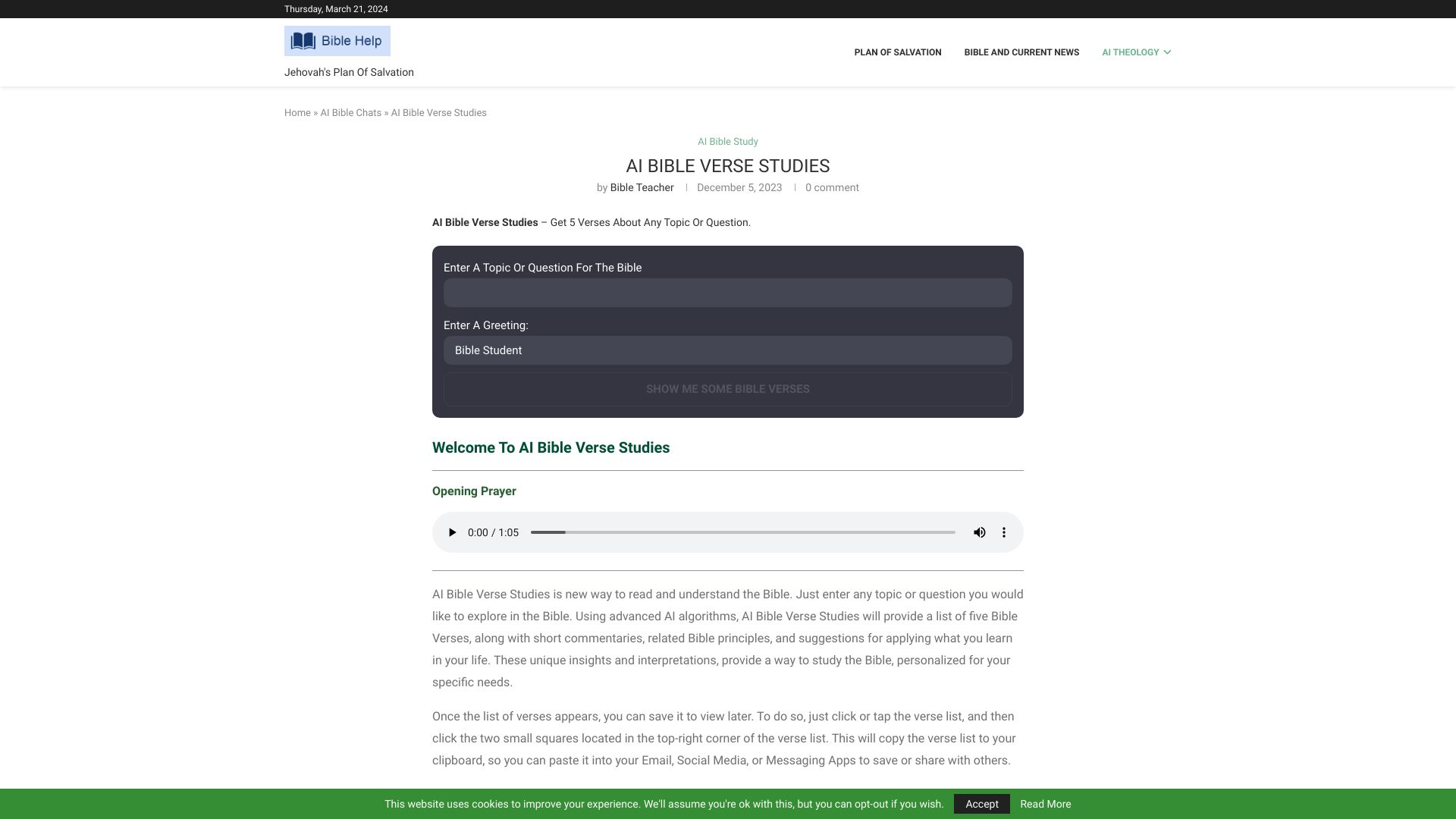 AI Bible Verse Studies startup – AI Bible