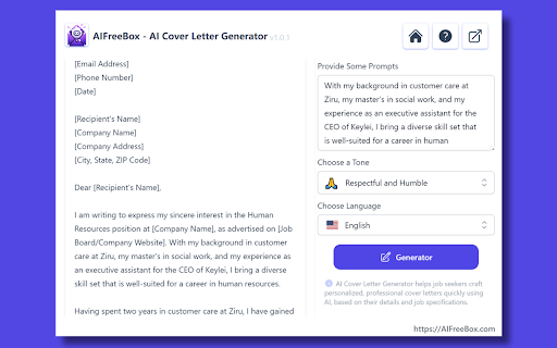 AI Cover Letter Generator: Boost Hire Appeal startup – Cover Letter Generator