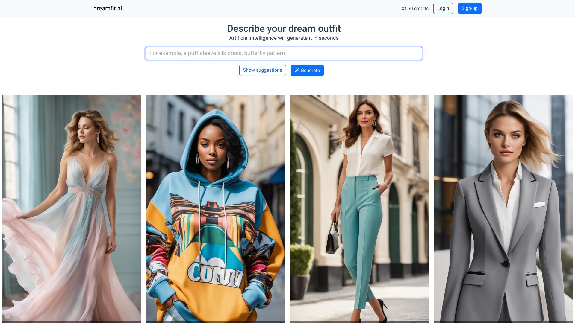 AI generated clothes startup – AI Outfit Generator