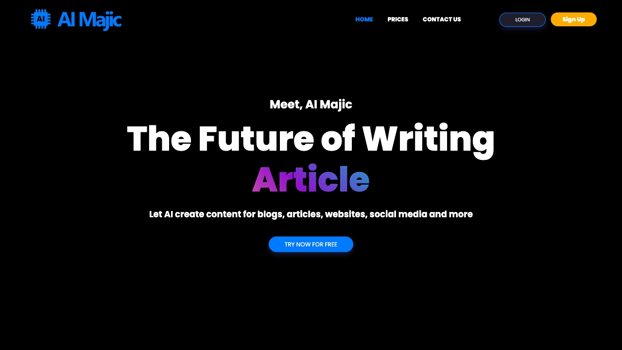 AI Majic startup – AI Content Generator