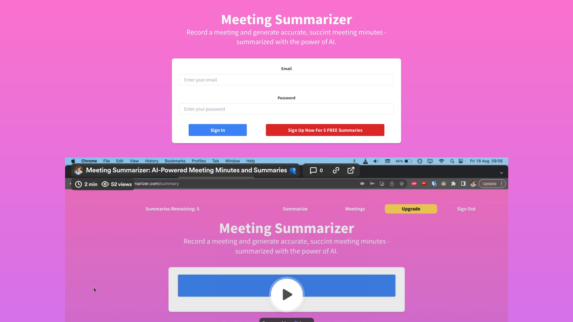 AI Meeting Summarizer startup – AI Meeting Assistant