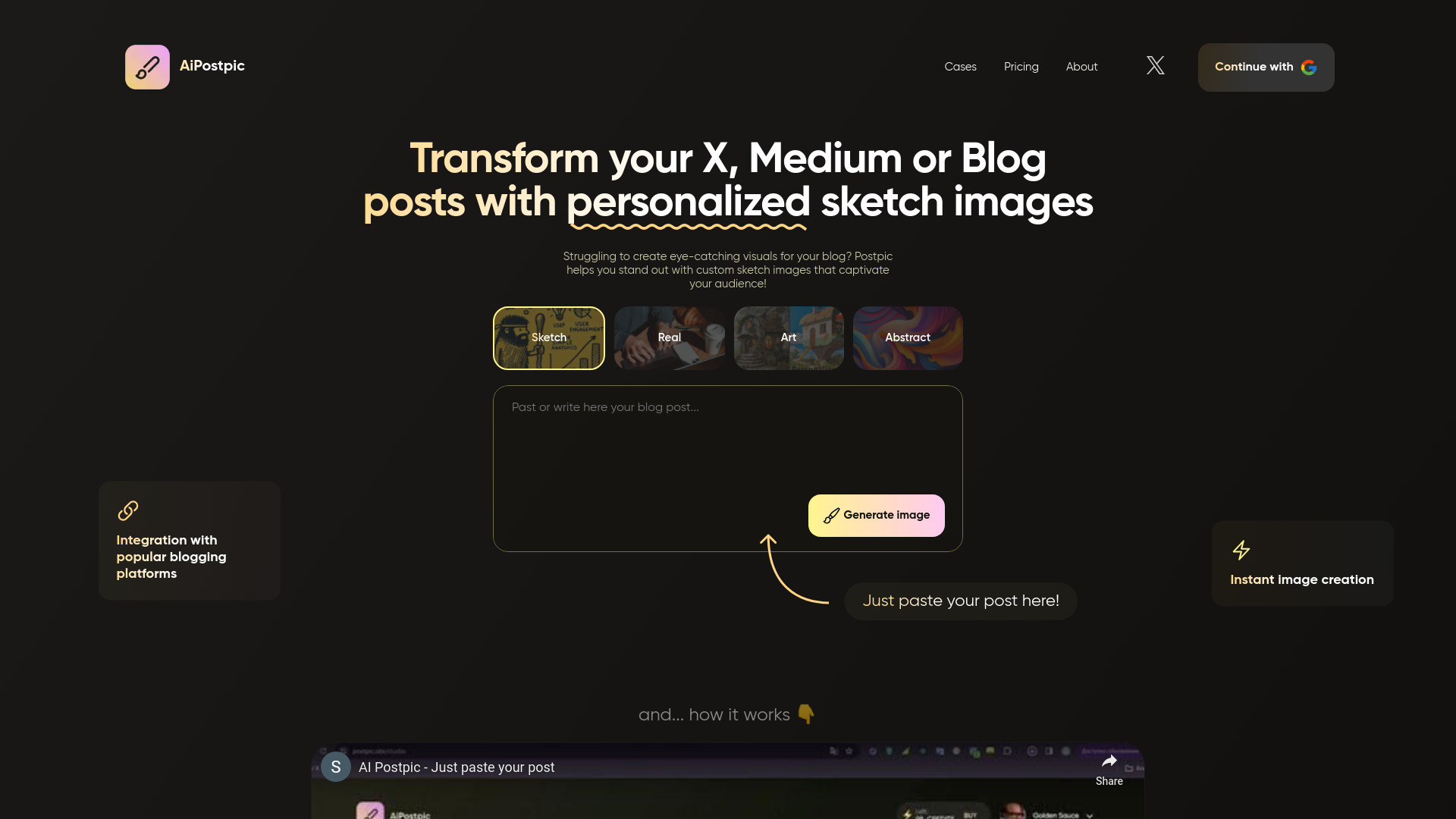 AI PostPic startup – AI Sketch Generator