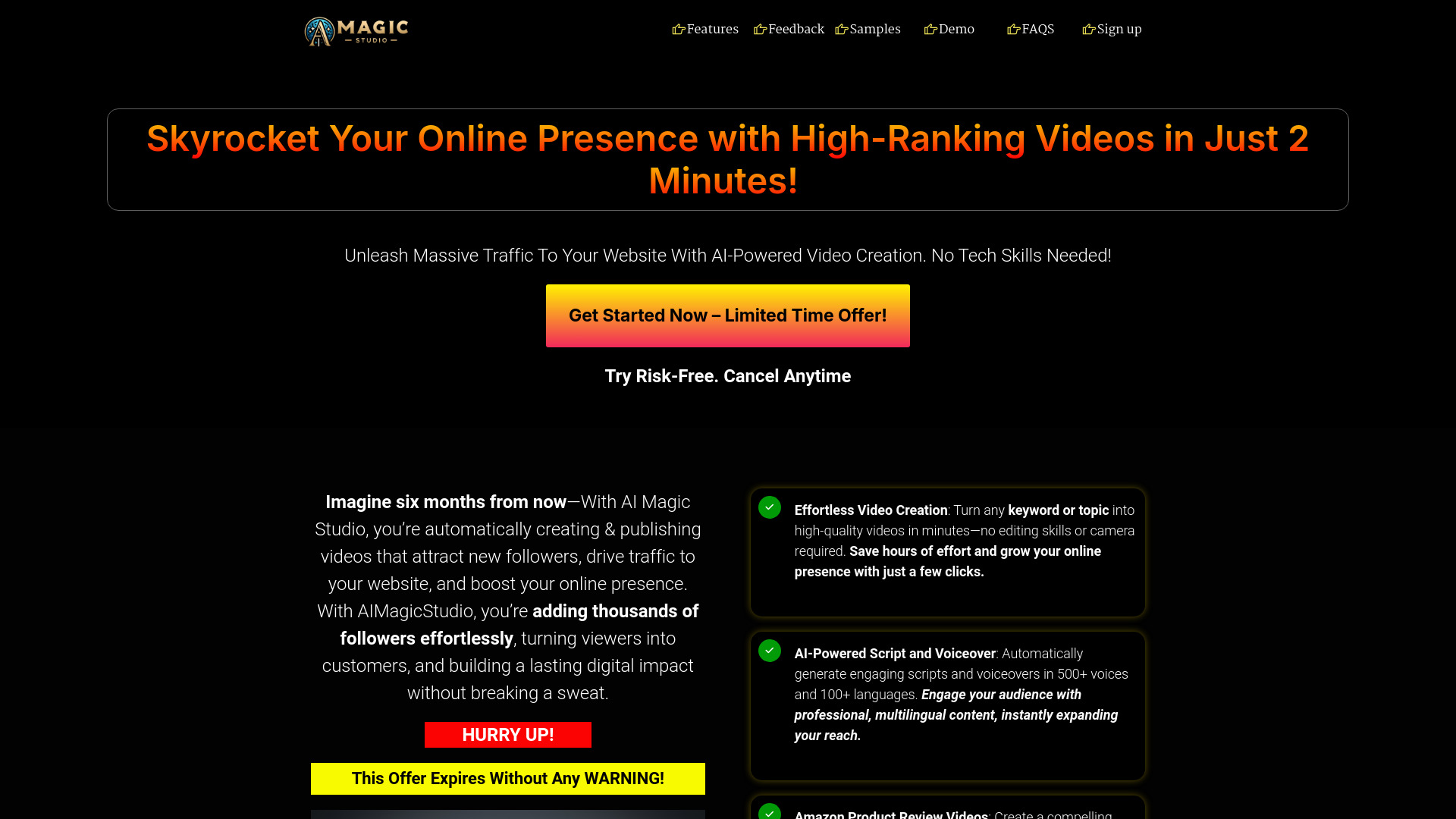AIMagicStudio startup – AI Video Generator