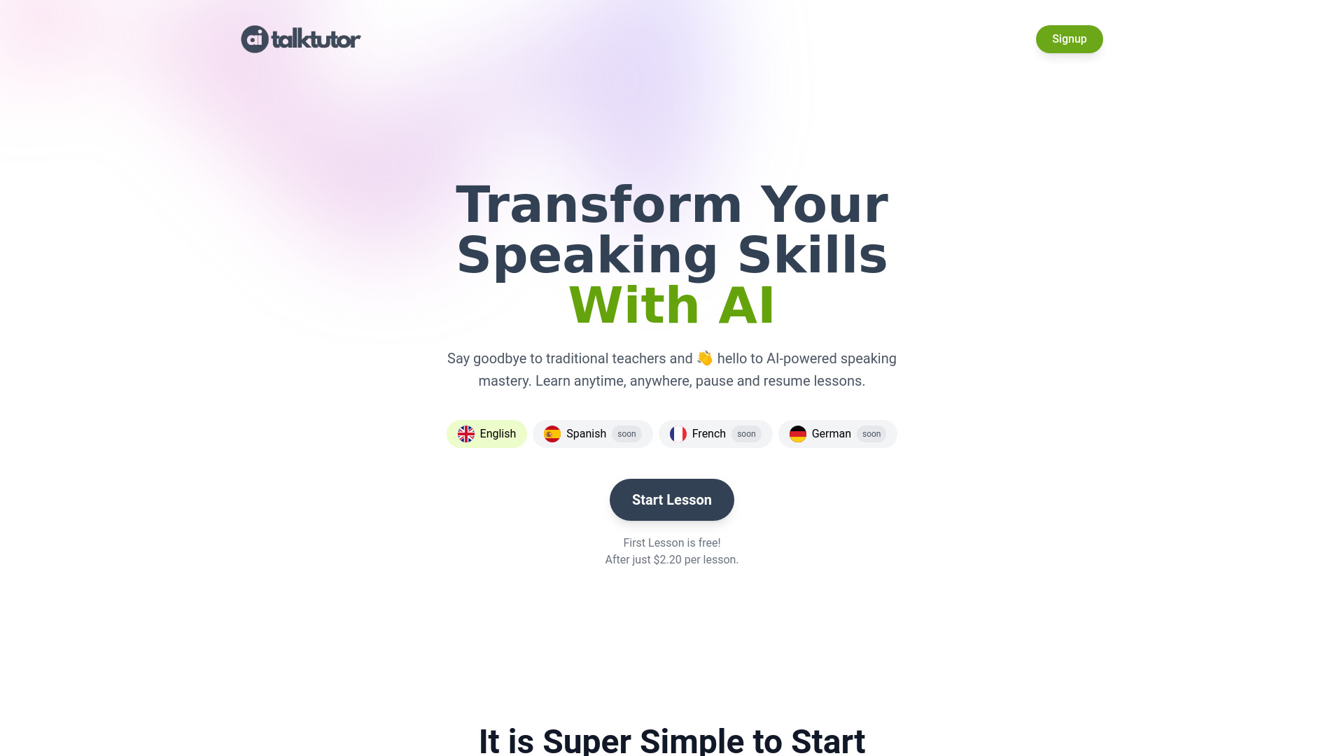 AITalkTutor startup – AI Language Learning