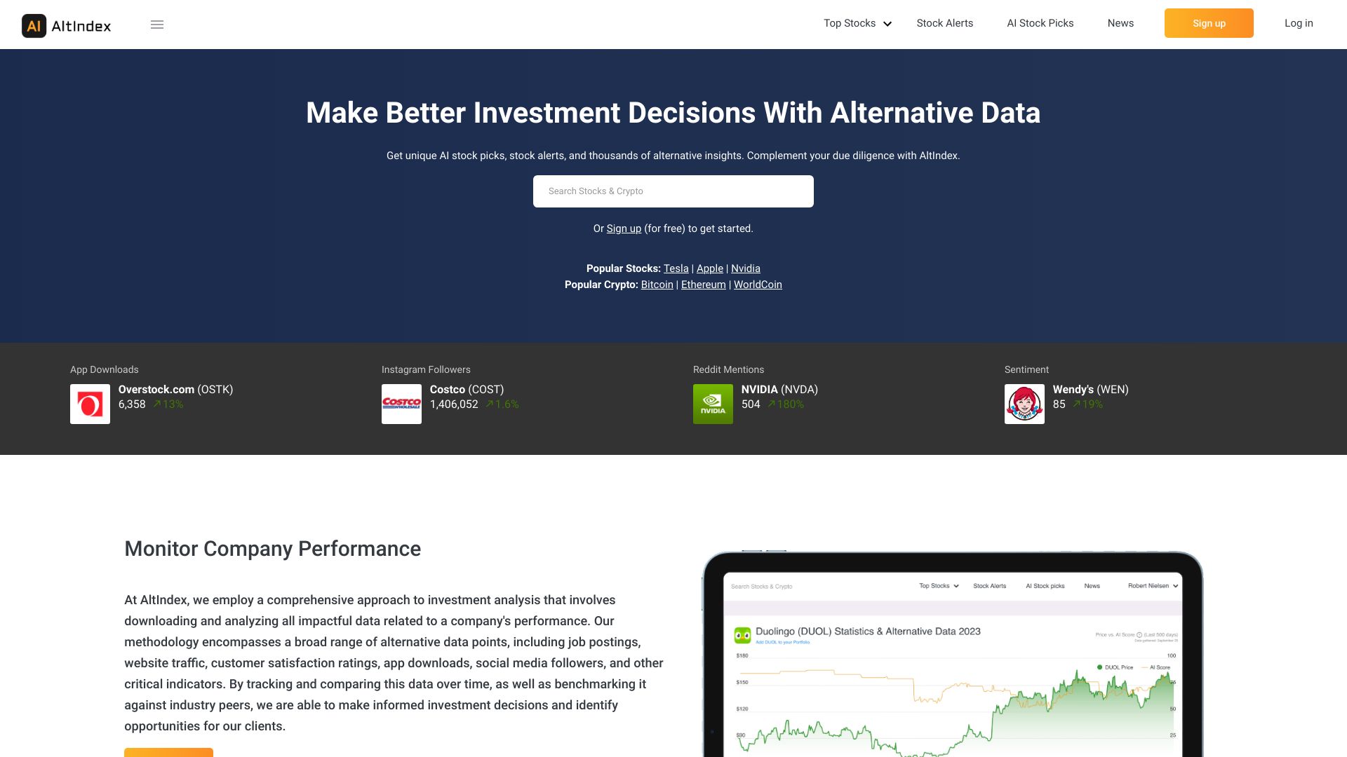Altindex ai startup – AI Investing
