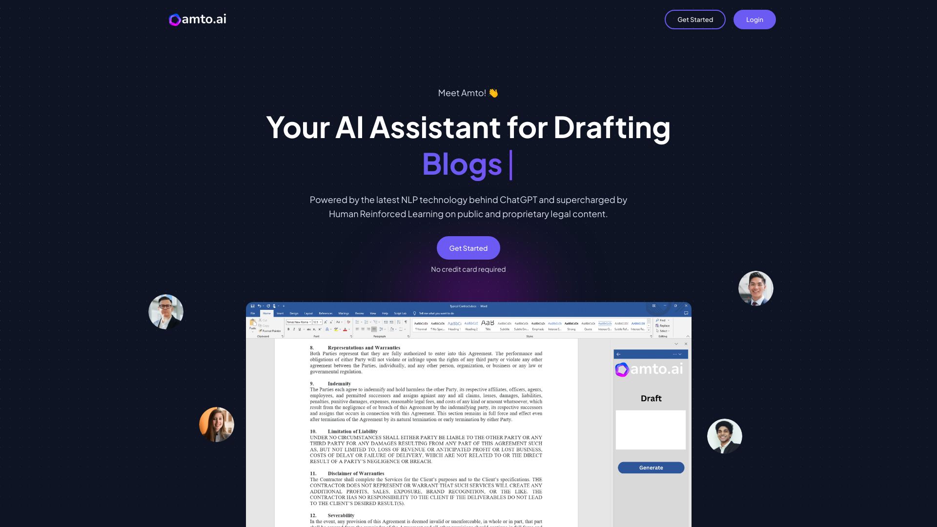 amto.ai startup – Legal Assistant
