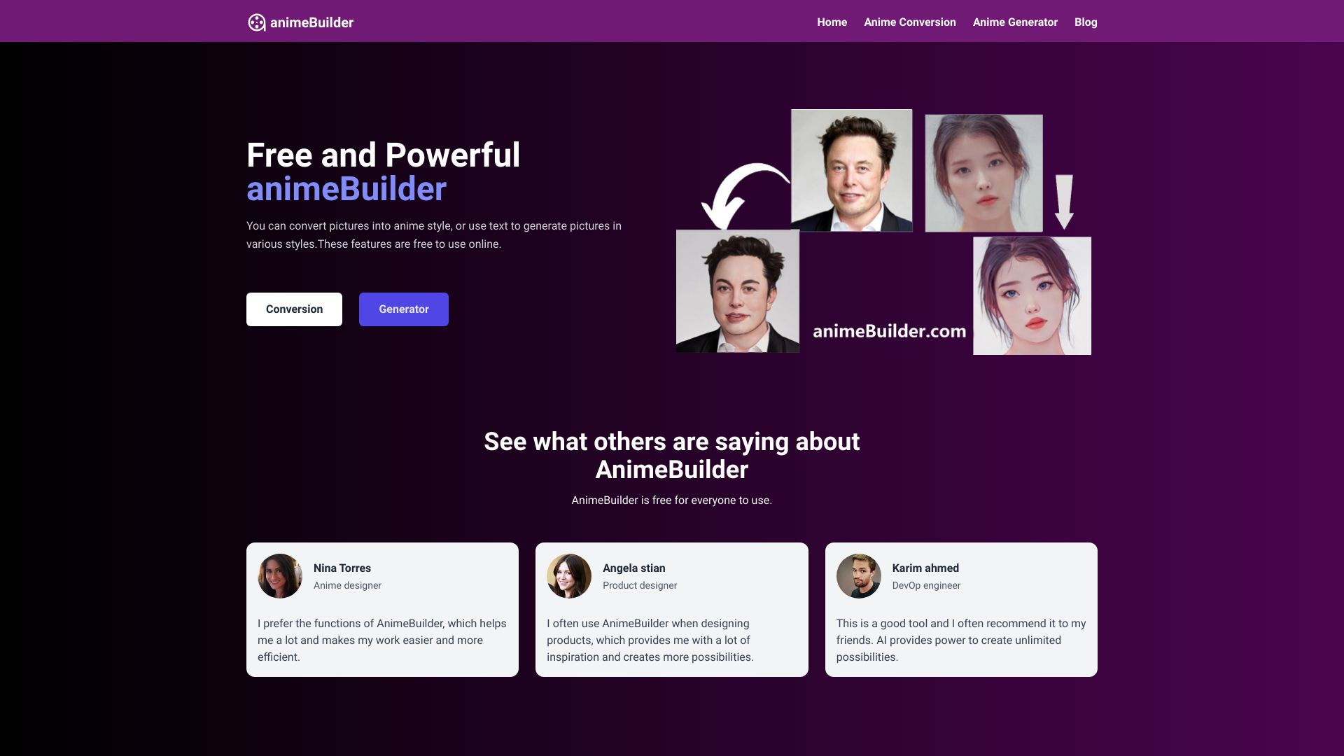 animeBuilder startup – AI Anime & Cartoon Generator