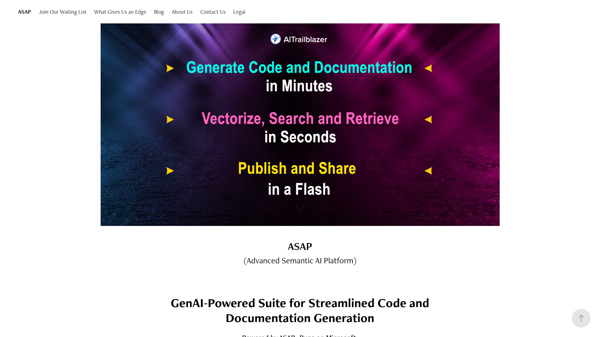 ASAP (Advanced Semantic AI Platform) startup – AI Code Generator