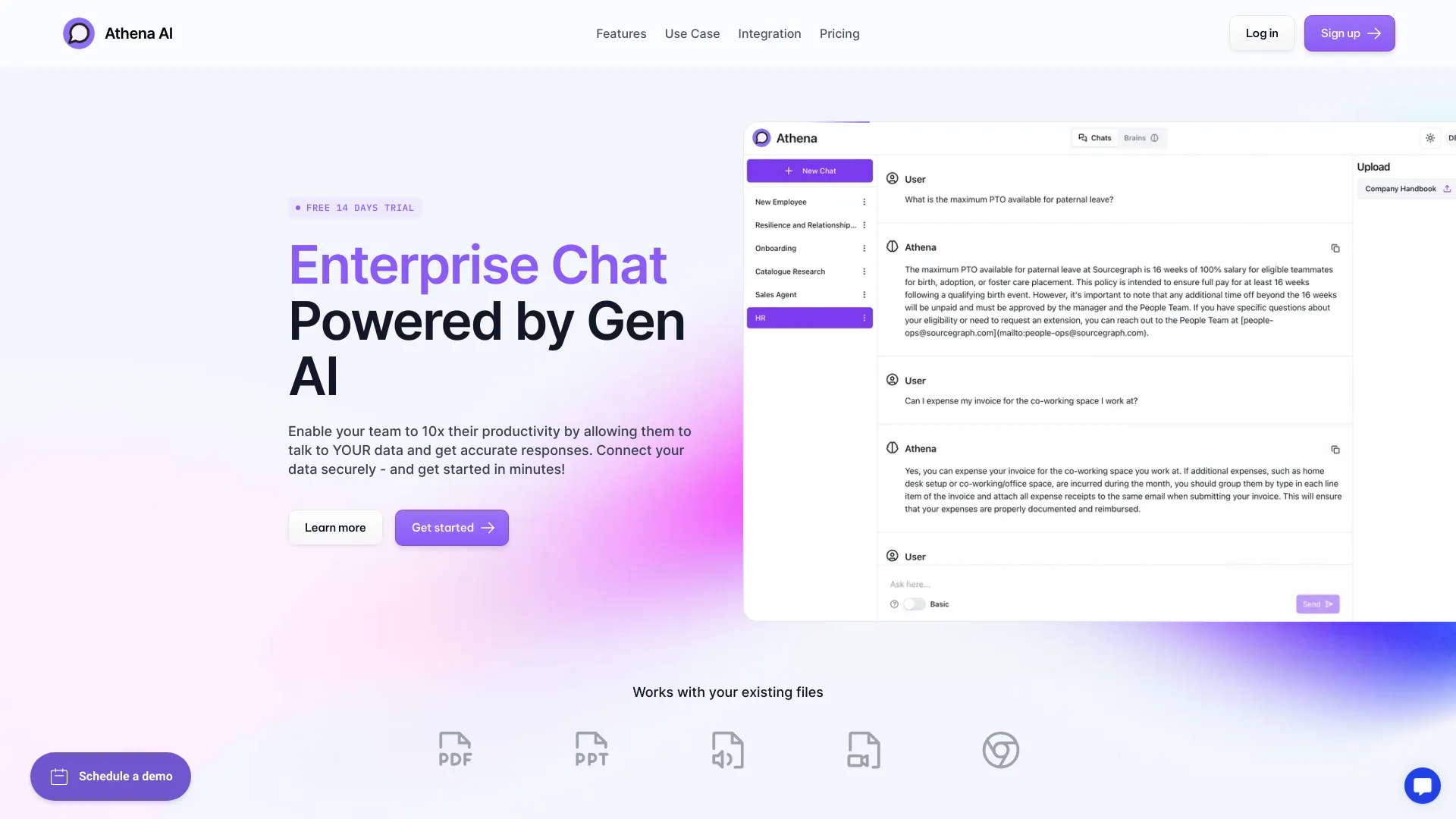 Athena Copilot startup – AI Knowledge Base