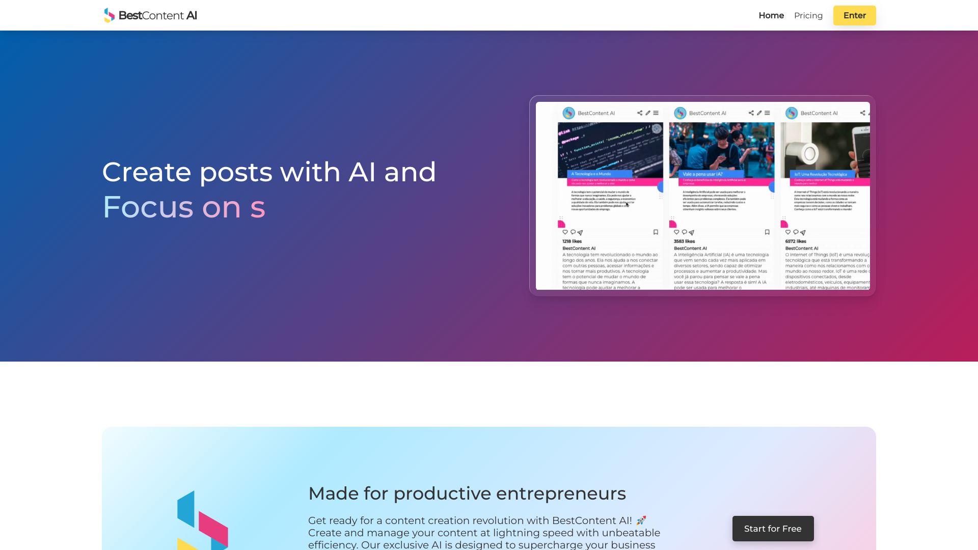 BestContent AI startup – AI Ad Generator