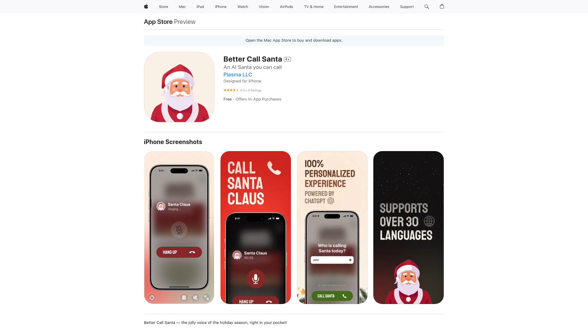 Better Call Santa startup – AI Character