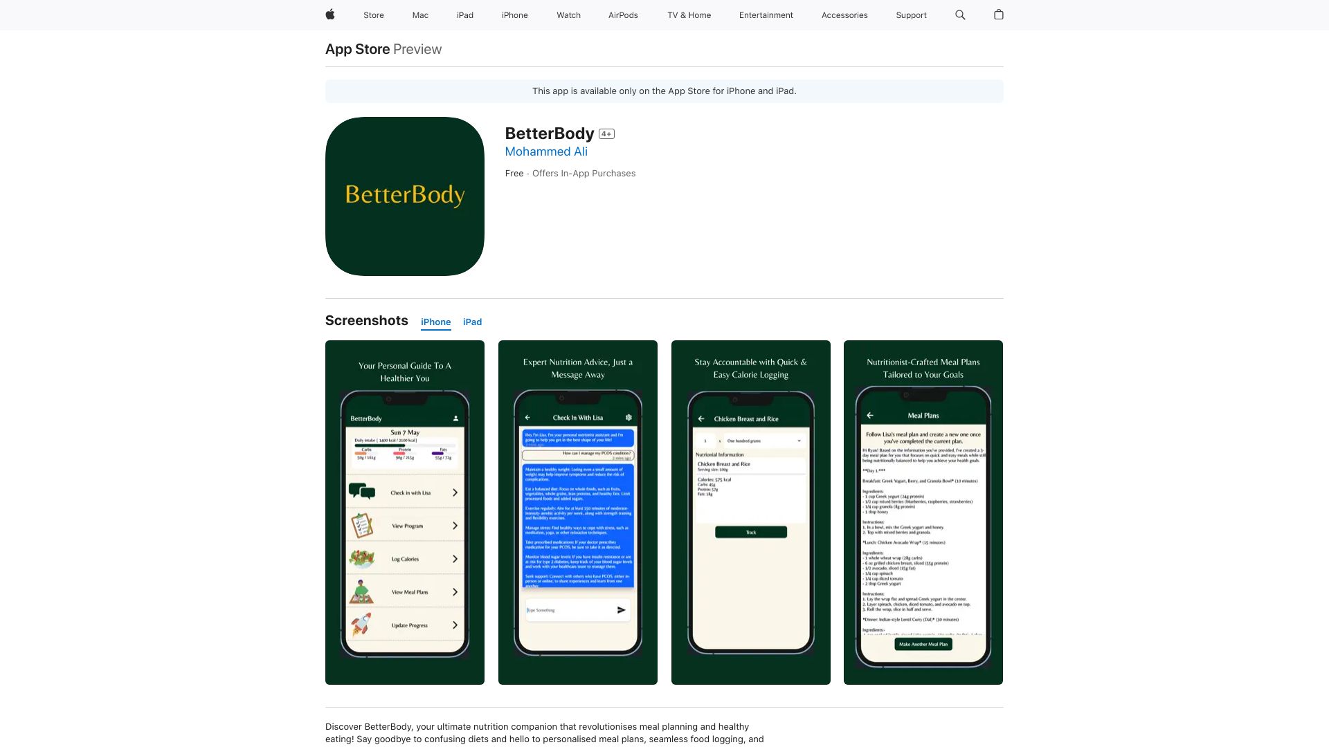 BetterBody startup – AI Fitness