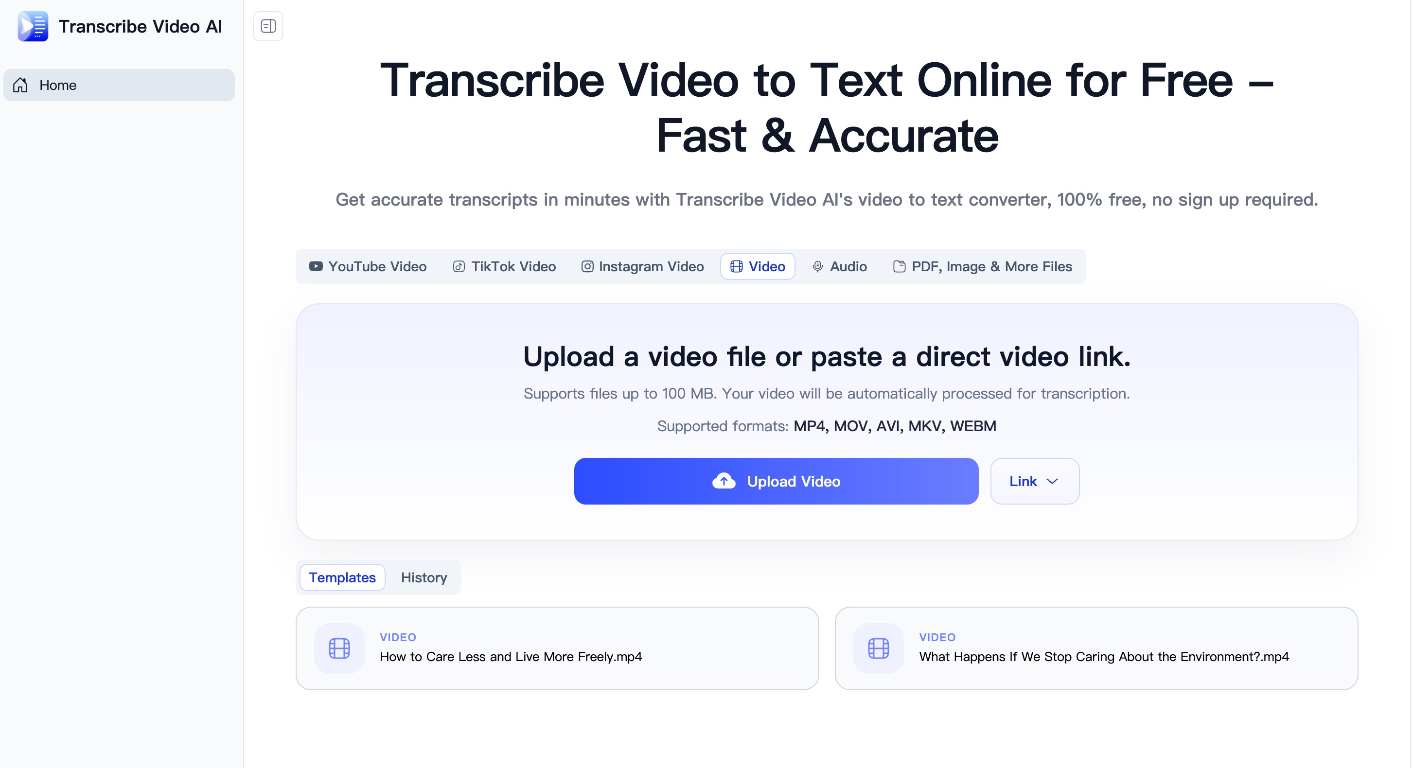 Transcribe Video AI startup – 