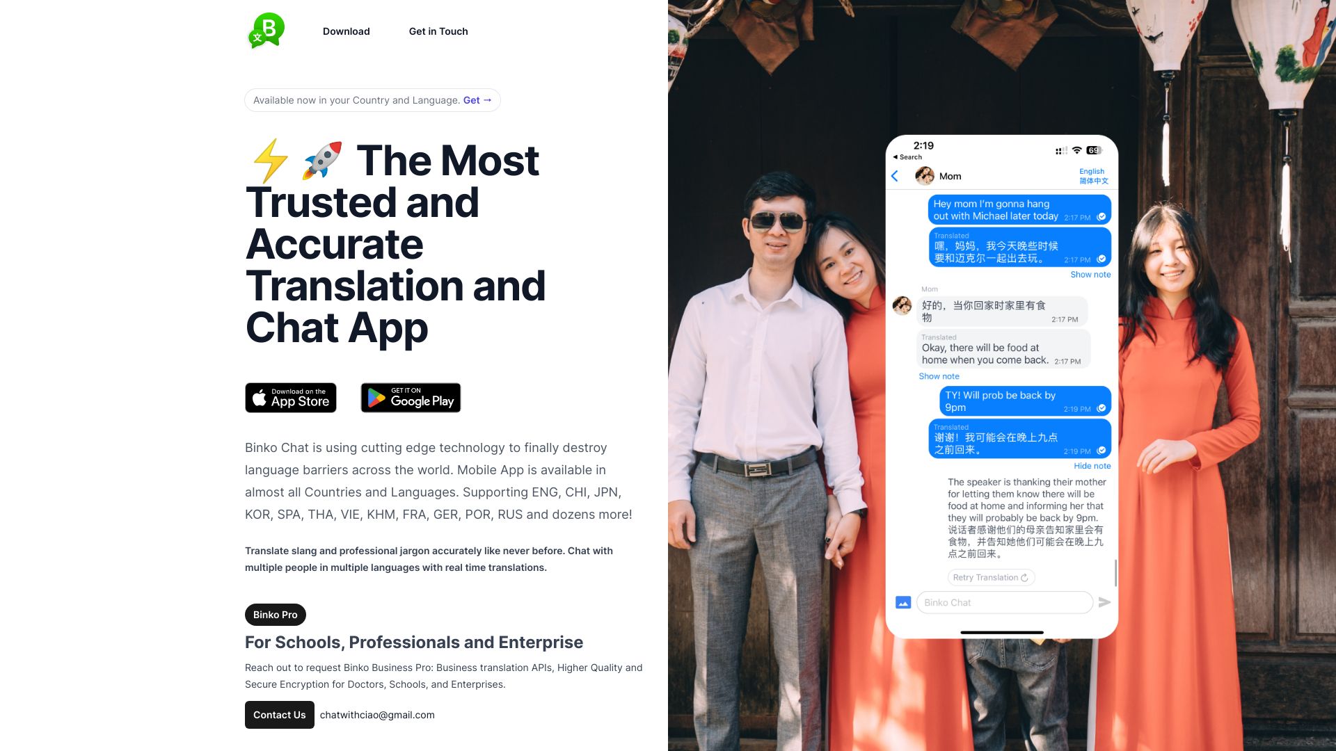 Binko Chat startup – AI Chatbot