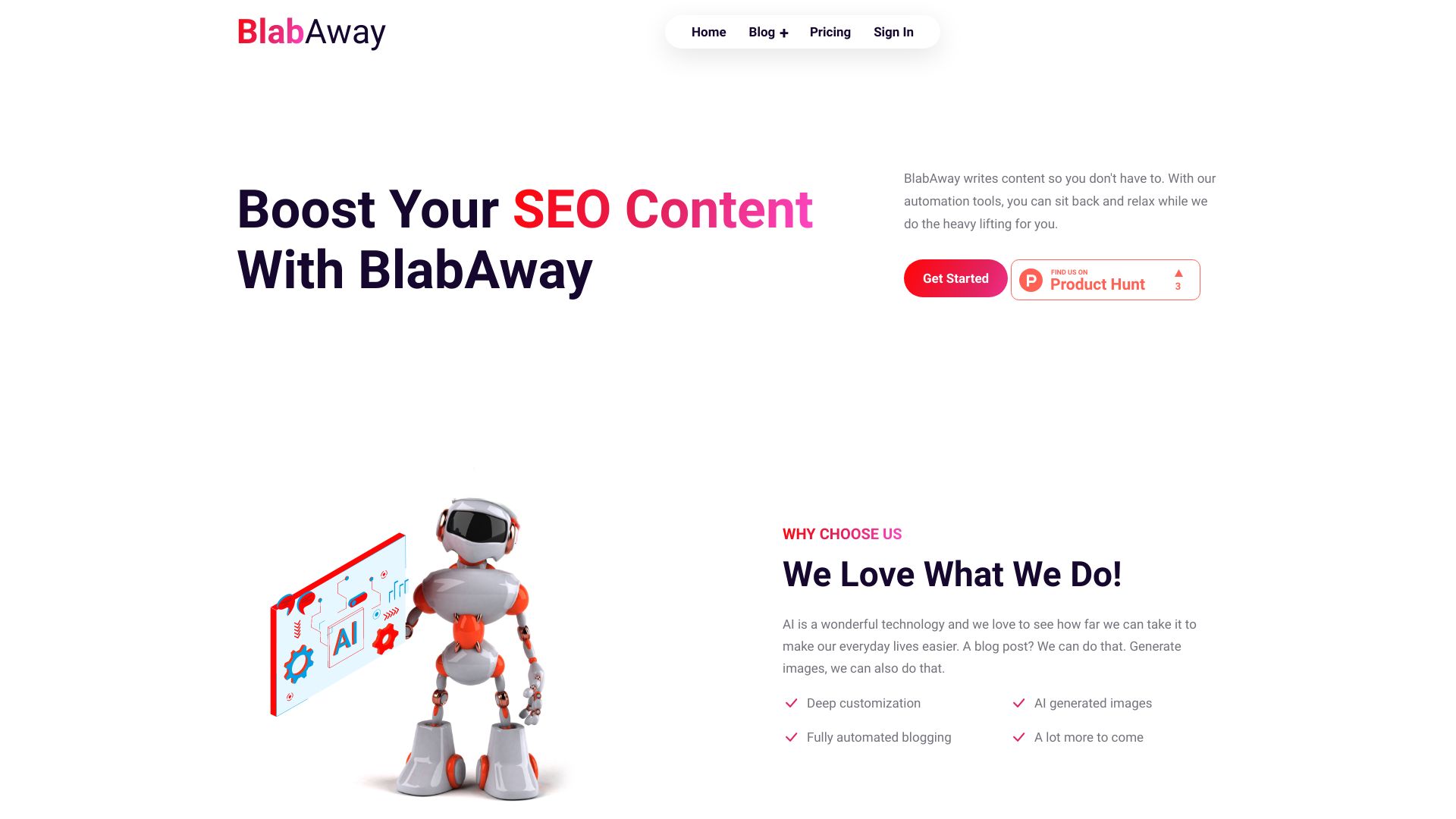BlabAway startup – AI Blog Generator
