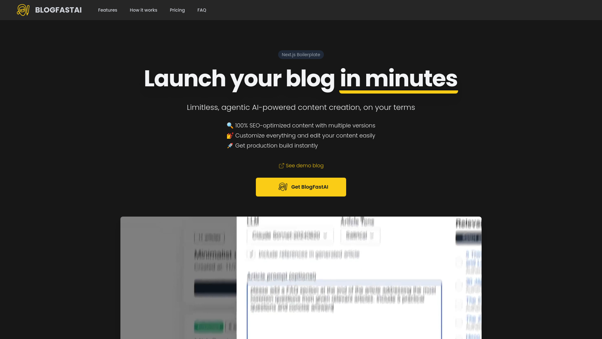 BlogFastAI startup – AI Blog Generator