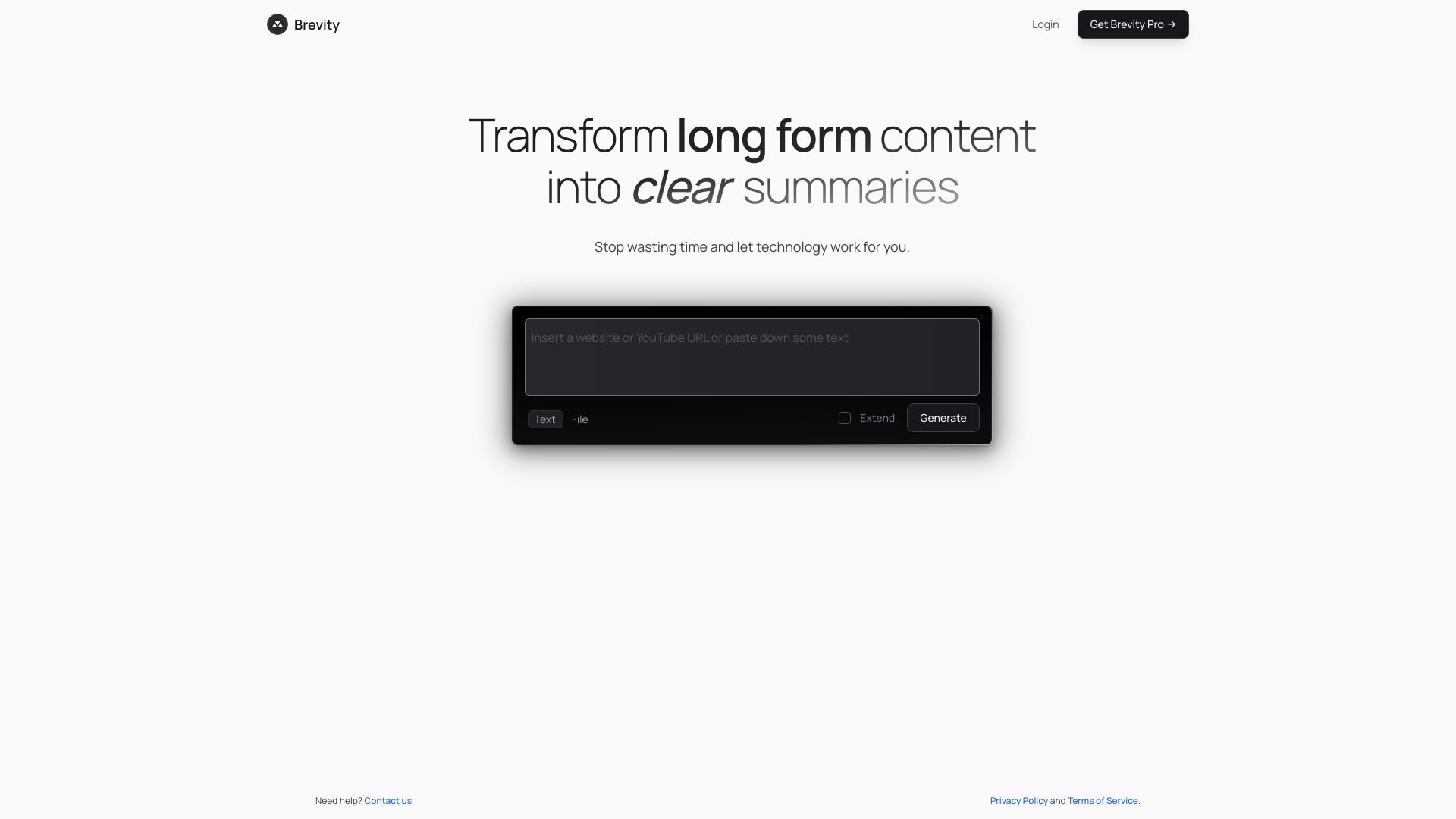 Brevity startup – Summarizer