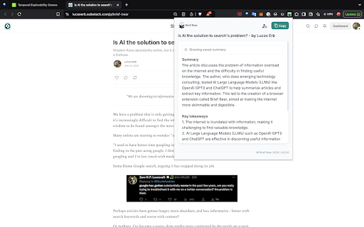 Brief Bear startup – AI Summarizer