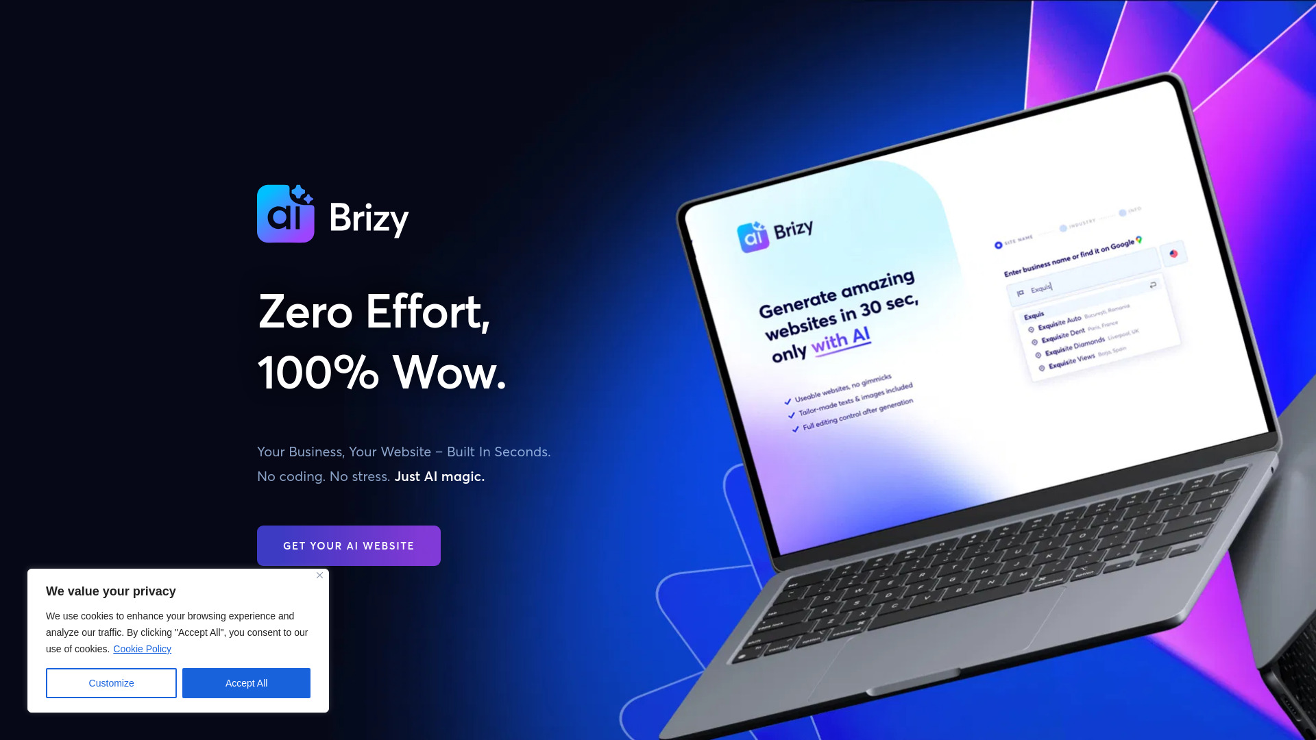 Brizy AI startup – AI Website Builder