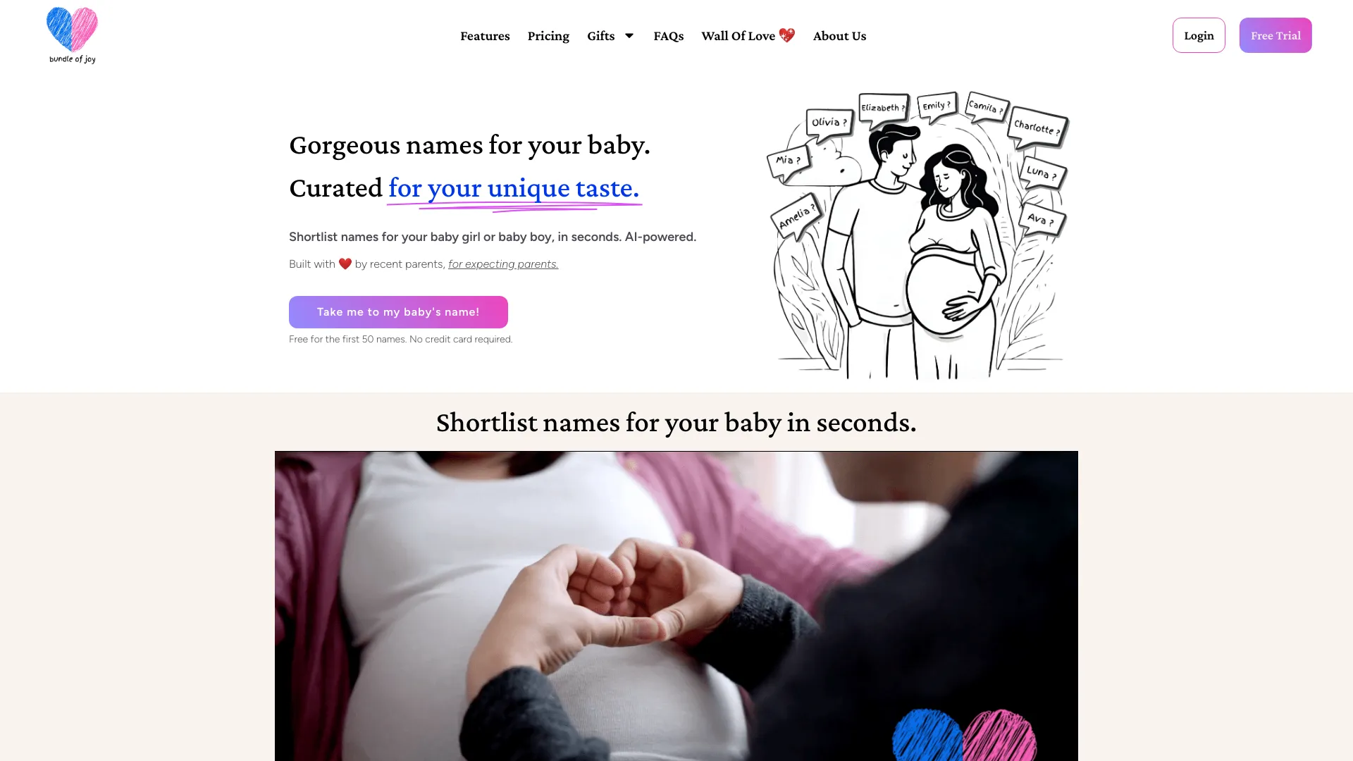 Bundle of Joy startup – AI Name Generator