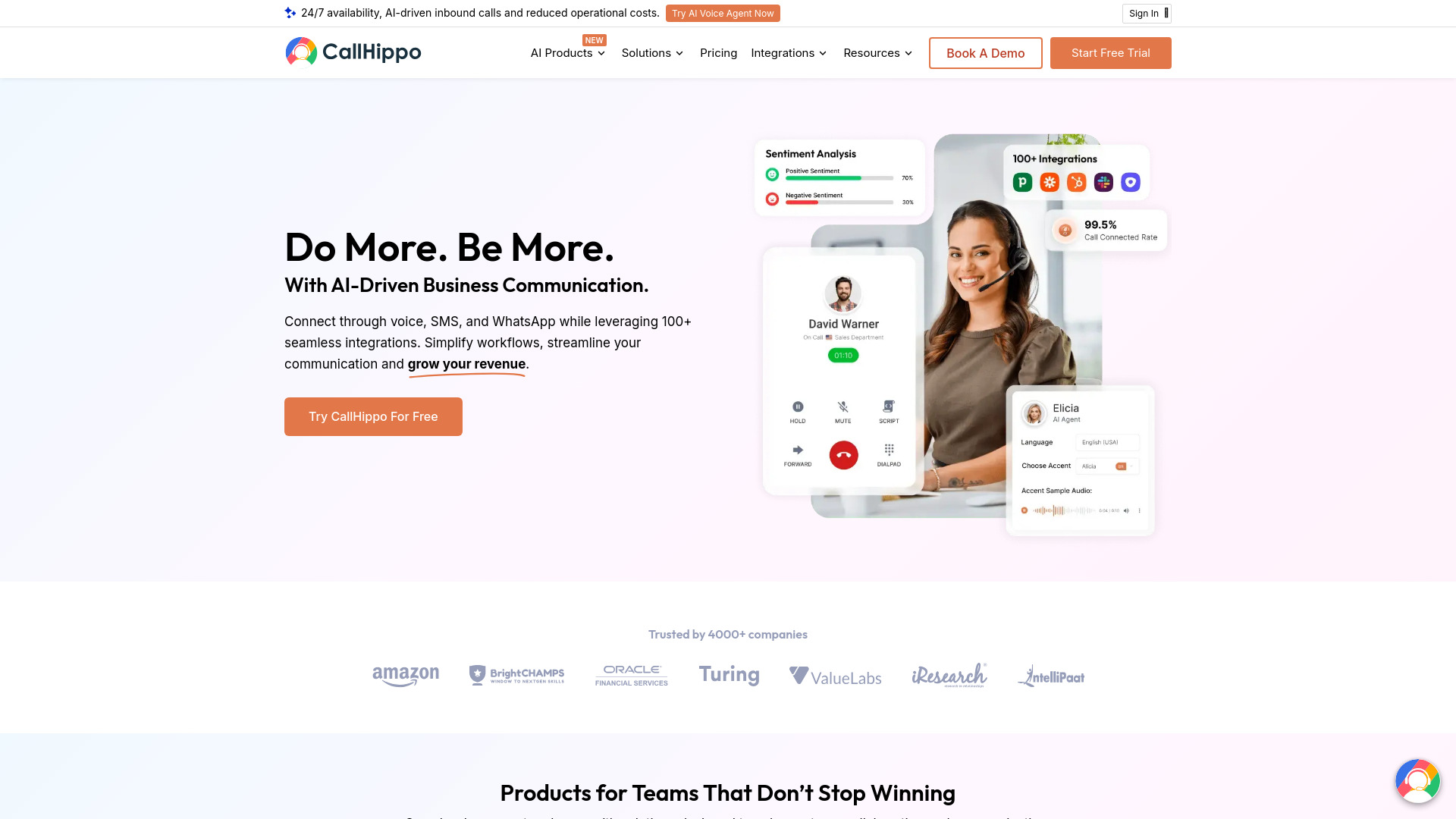 CallHippo startup – AI Call Center