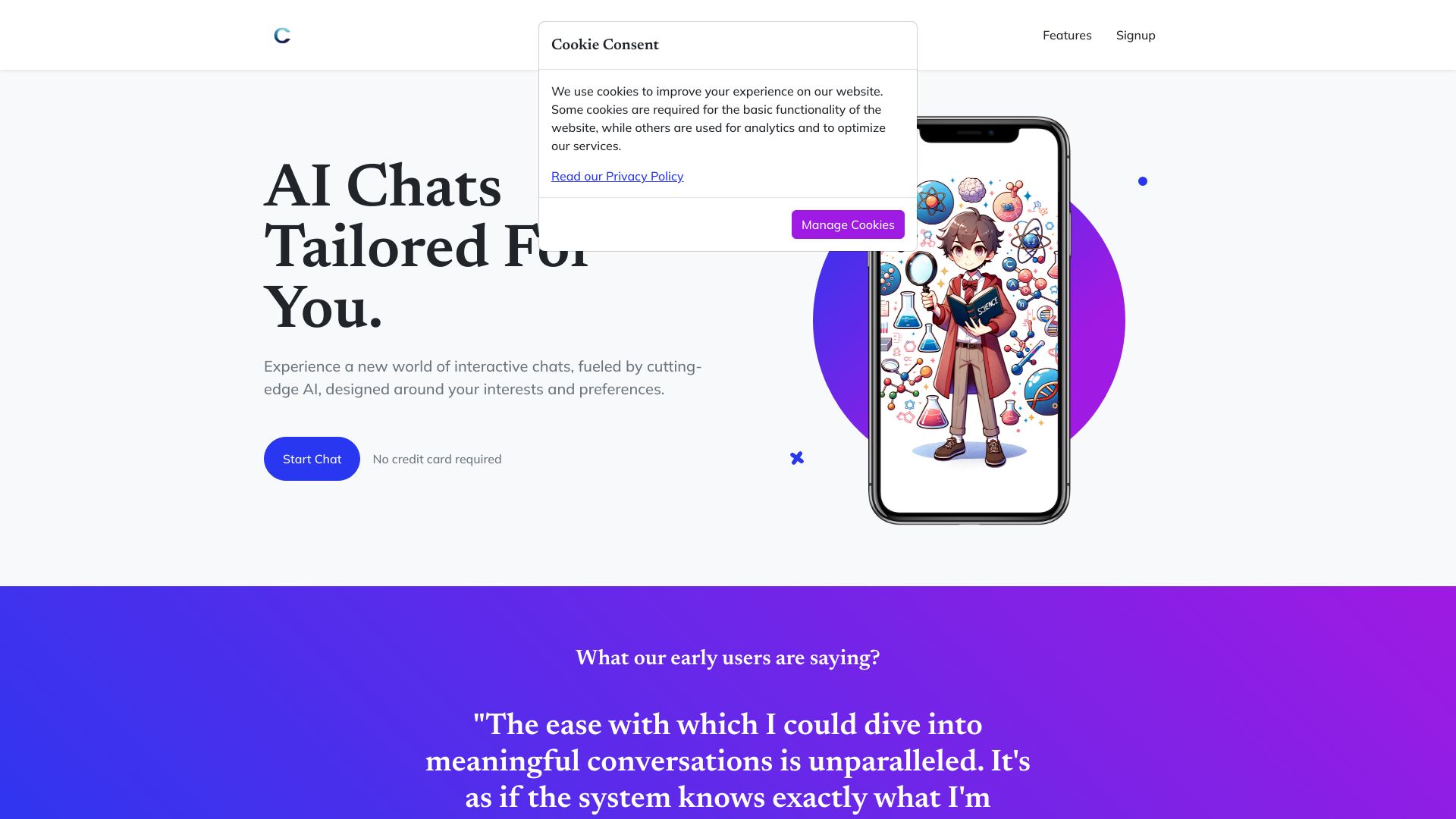 Chaperoned startup – AI Chatbot
