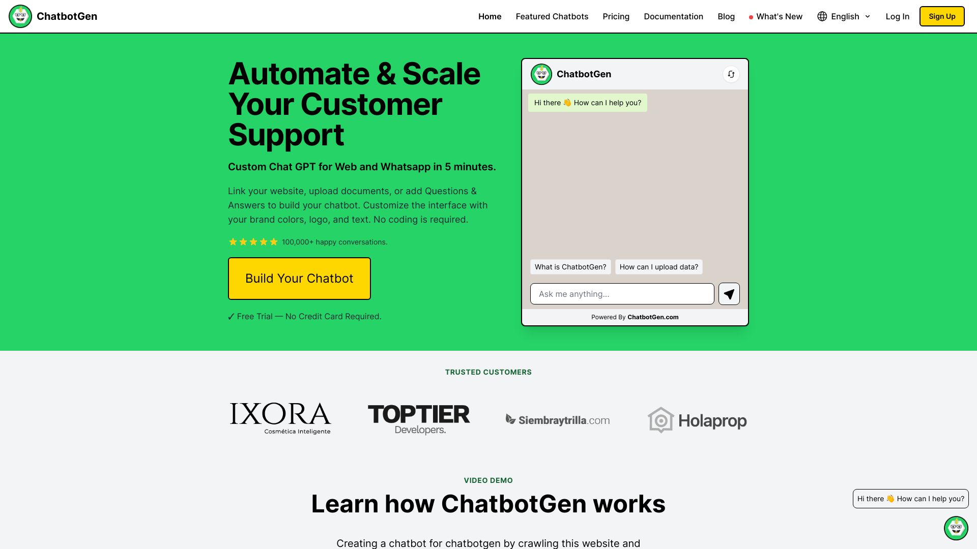 ChatbotGen startup – AI App Builder