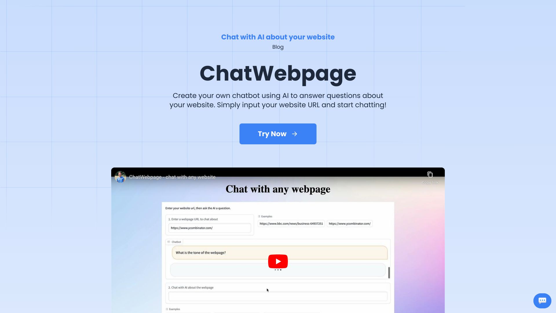 ChatWebpage startup – AI Chatbot