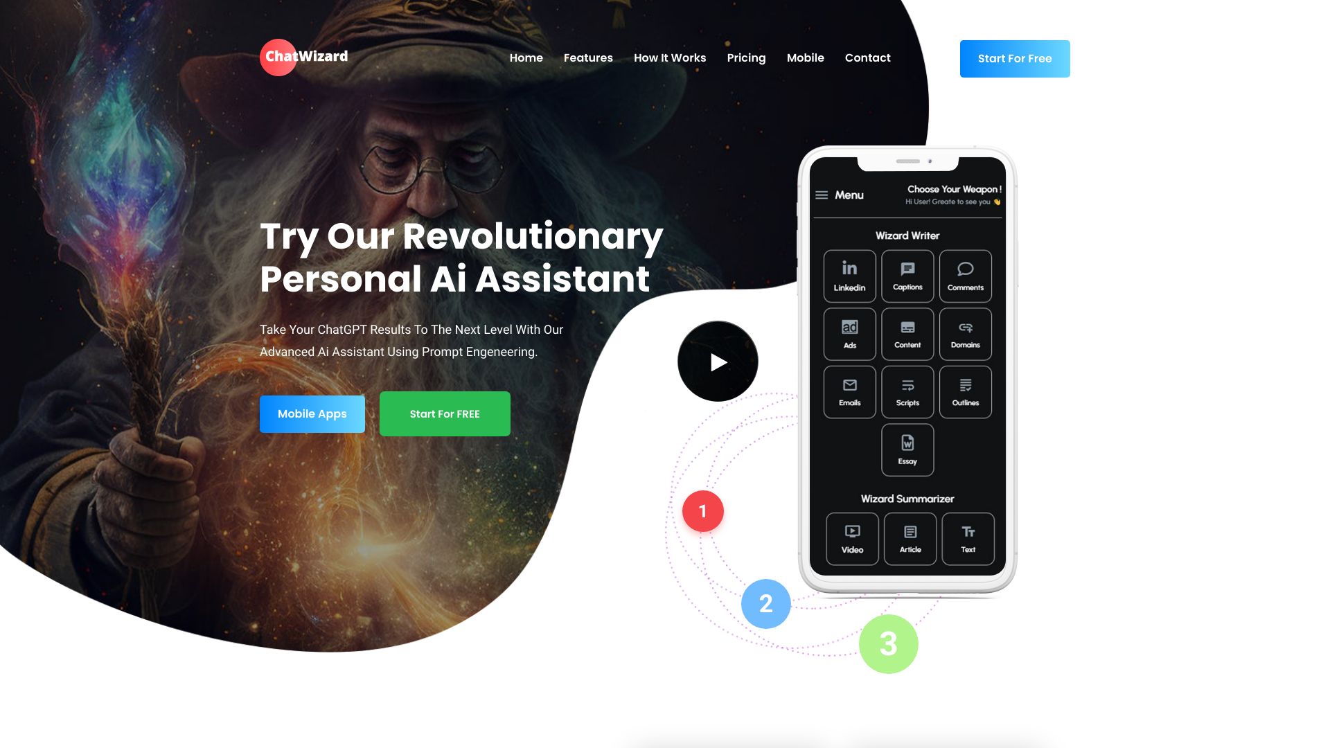 ChatWizard: 1-Click ChatGPT Prompts startup – AI Assistant