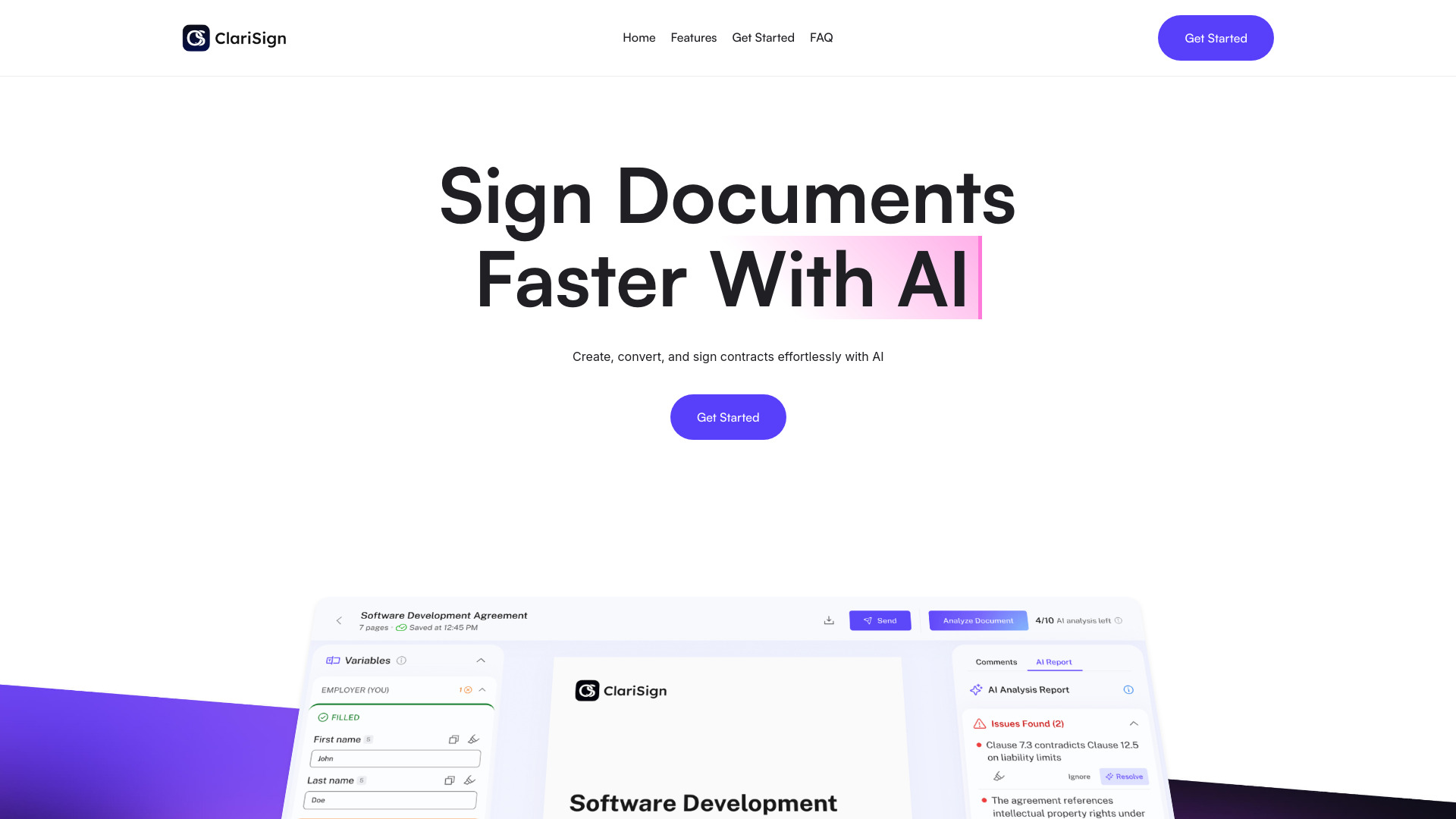 Clarisign startup – AI Contract Management