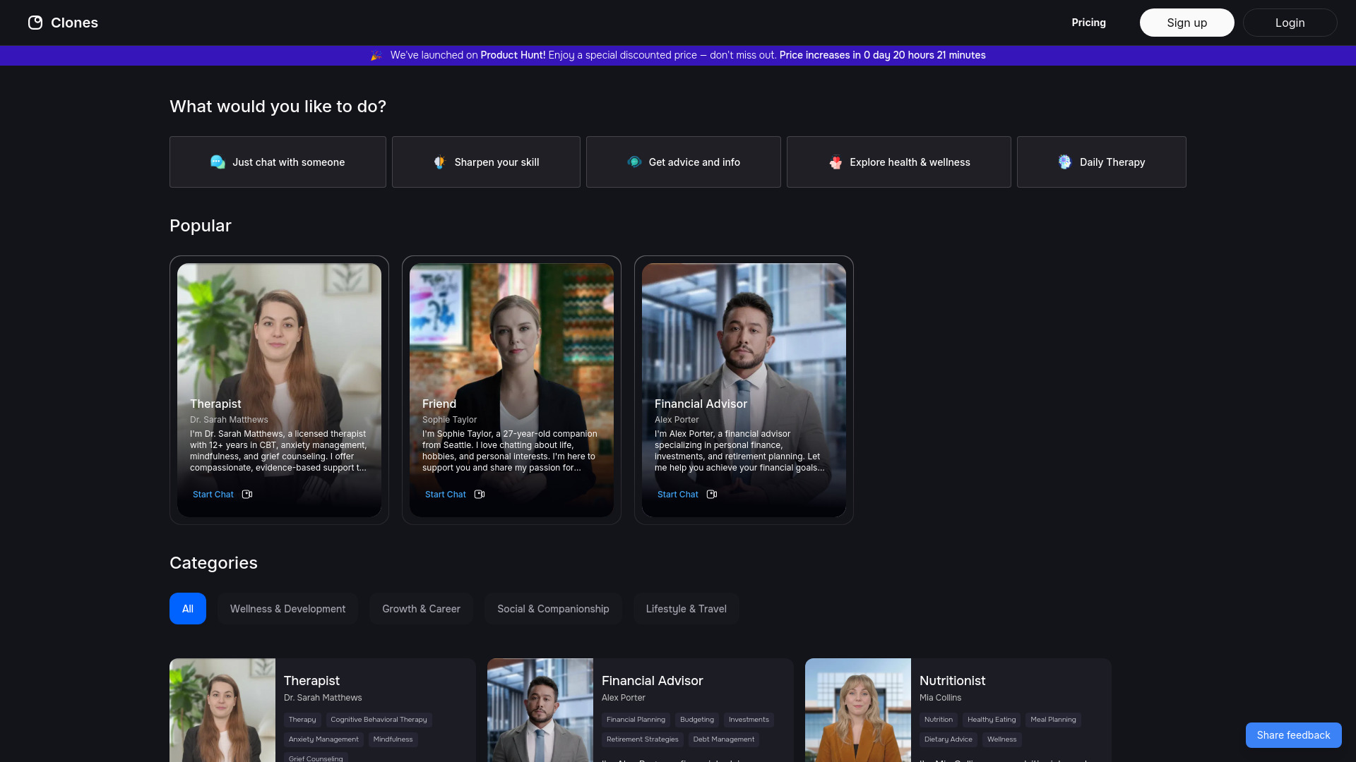 Clones startup – AI Character