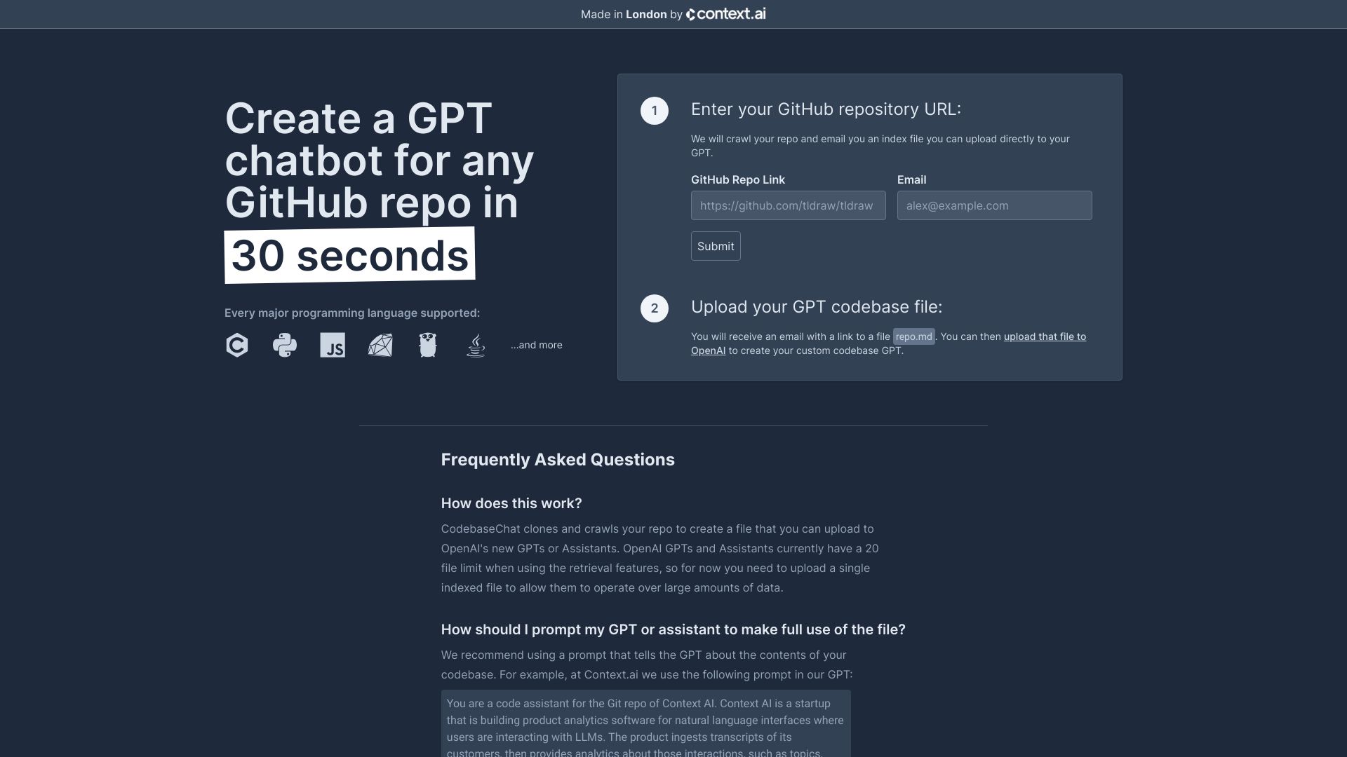 CodebaseChat startup – AI Chatbot