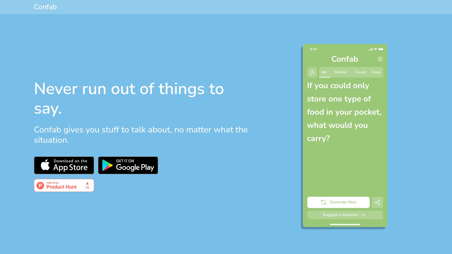 Confab startup – AI Dialogue Generator