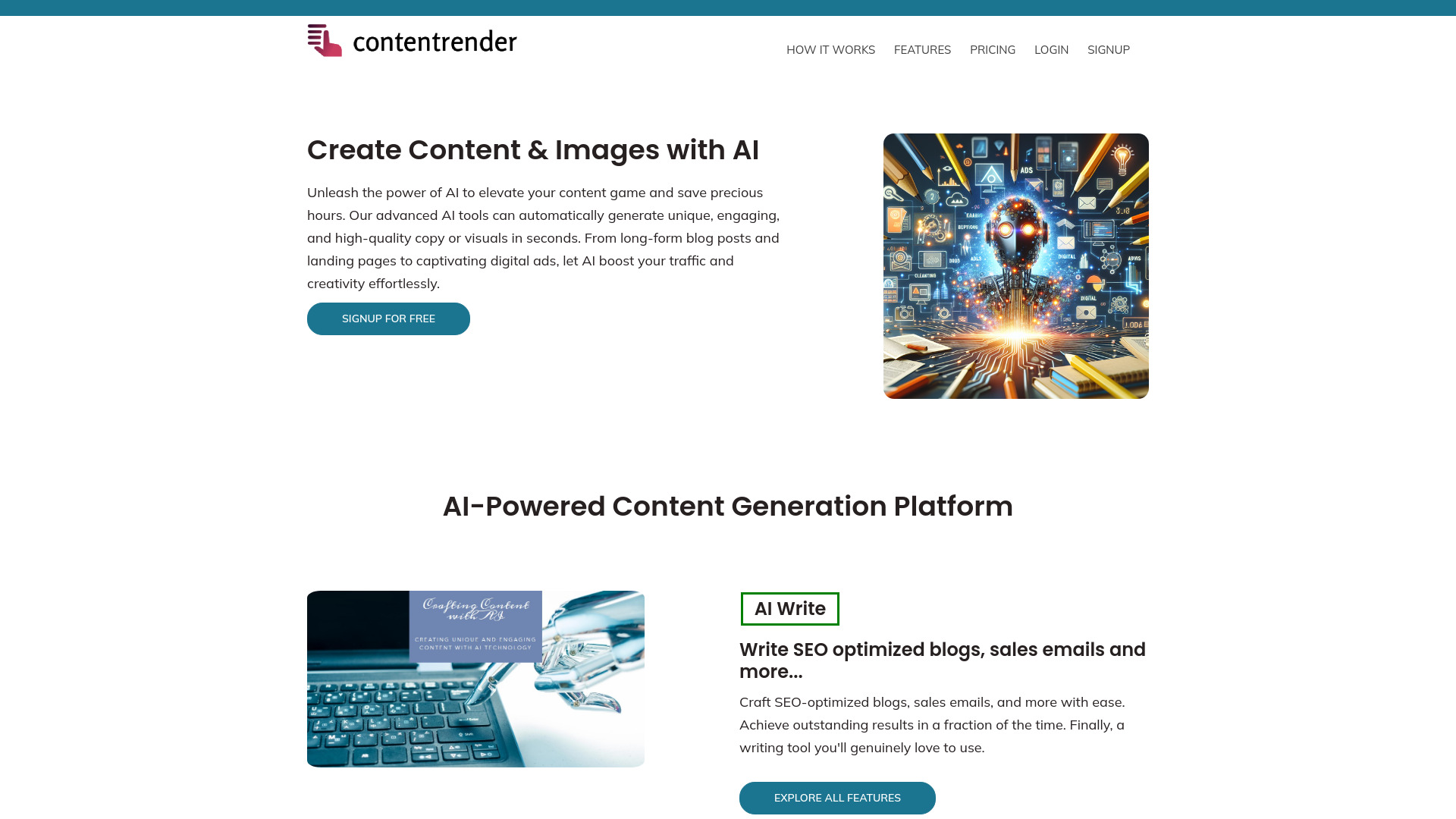 Content Render startup – AI Text Generator