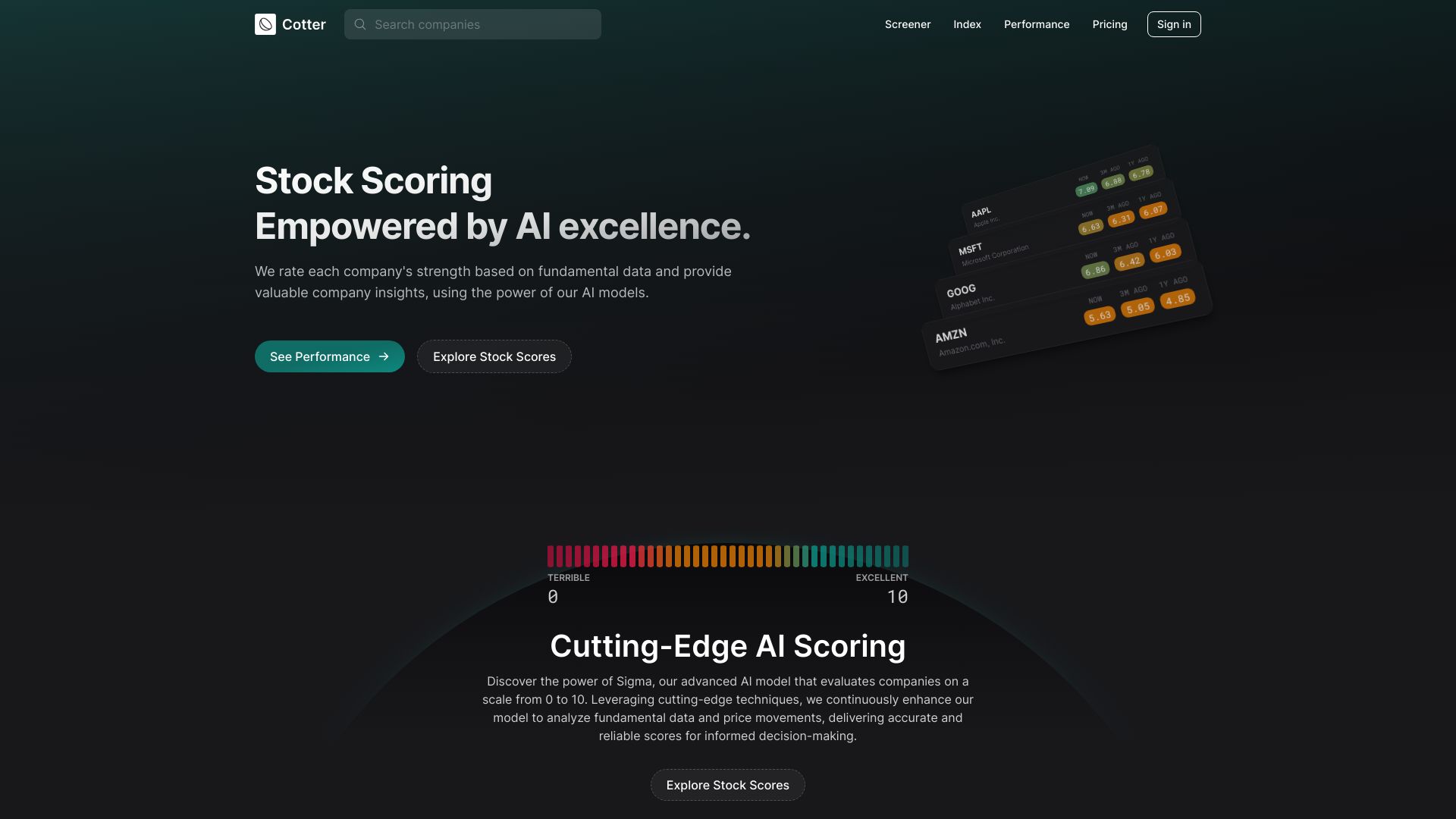 Cotter startup – AI Stock Trading
