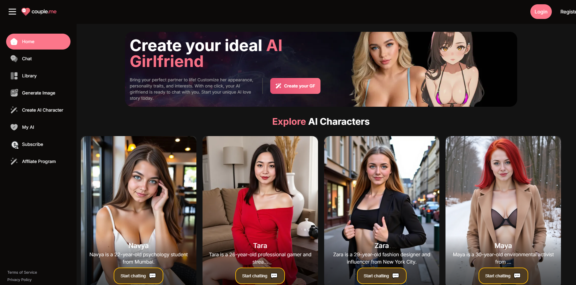Couple Me startup – AI Girlfriend